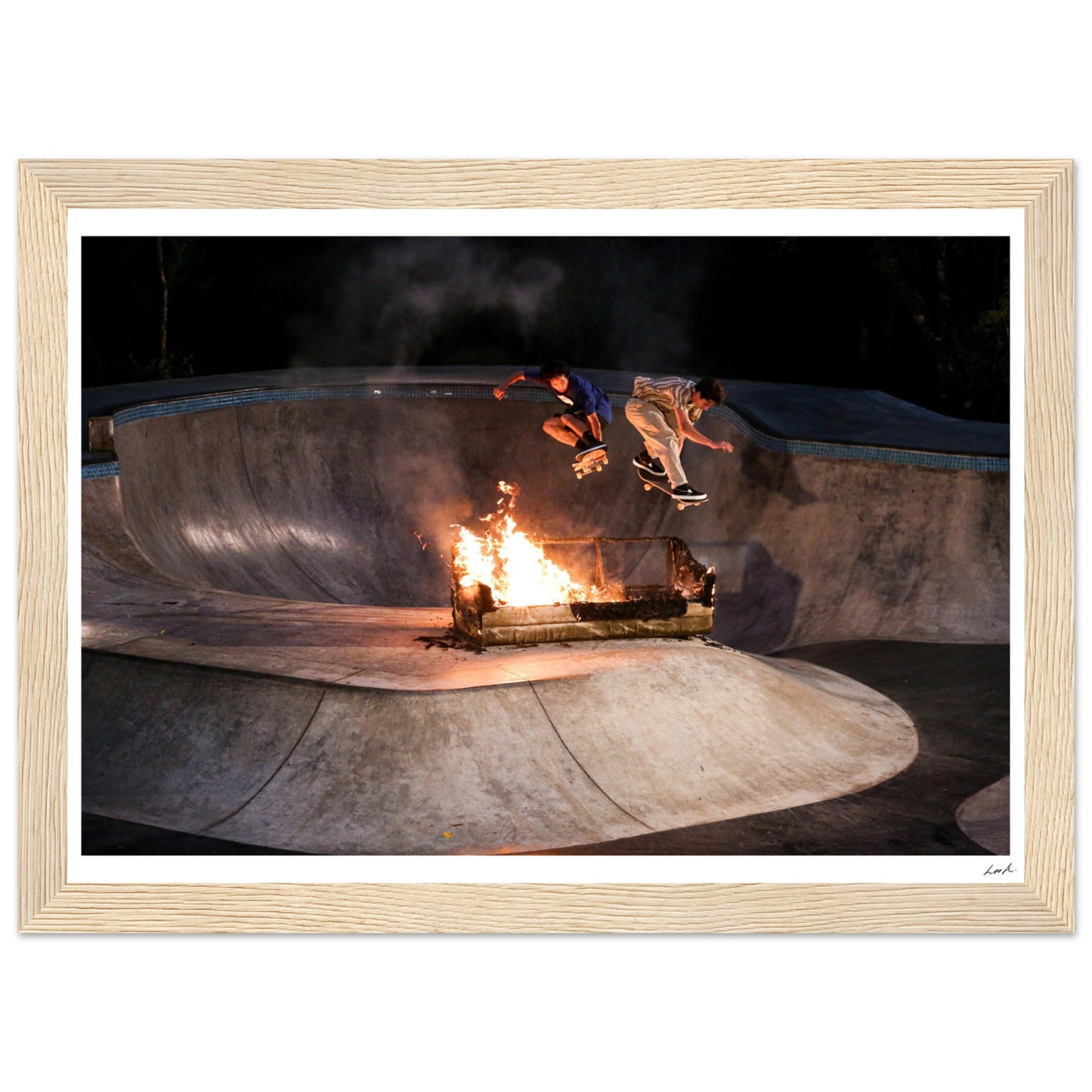 Sofa Fire - Premium Matte Paper Wooden Framed Poster