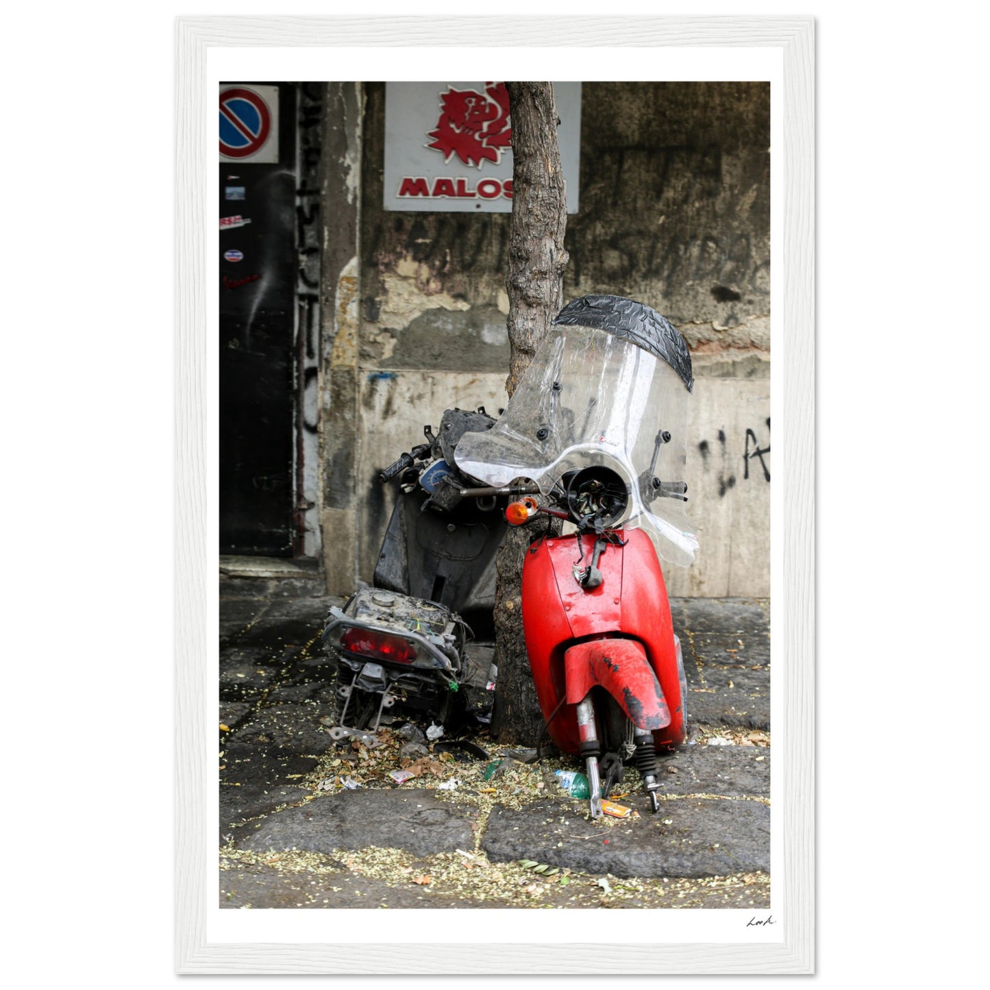 Street of Catania - Premium Matte Paper Wooden Framed Poster