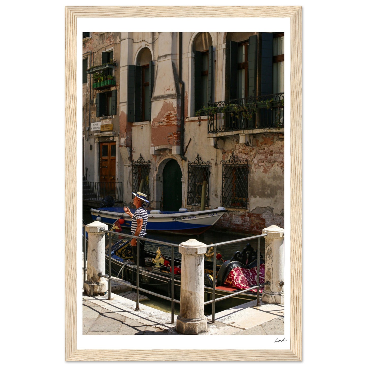 Street of Venice 7 - Premium Matte Paper Wooden Framed Poster