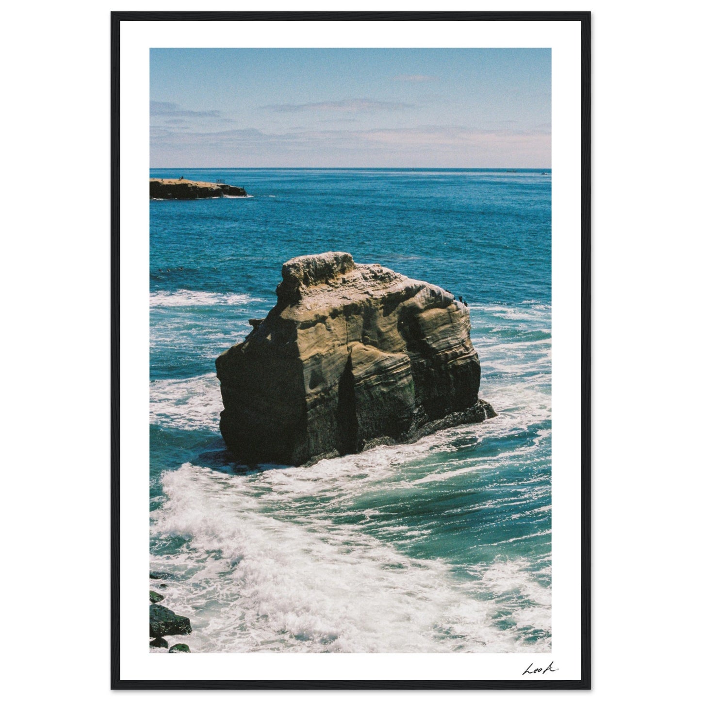 Sunset Cliff 2 - Premium Matte Paper Wooden Framed Poster