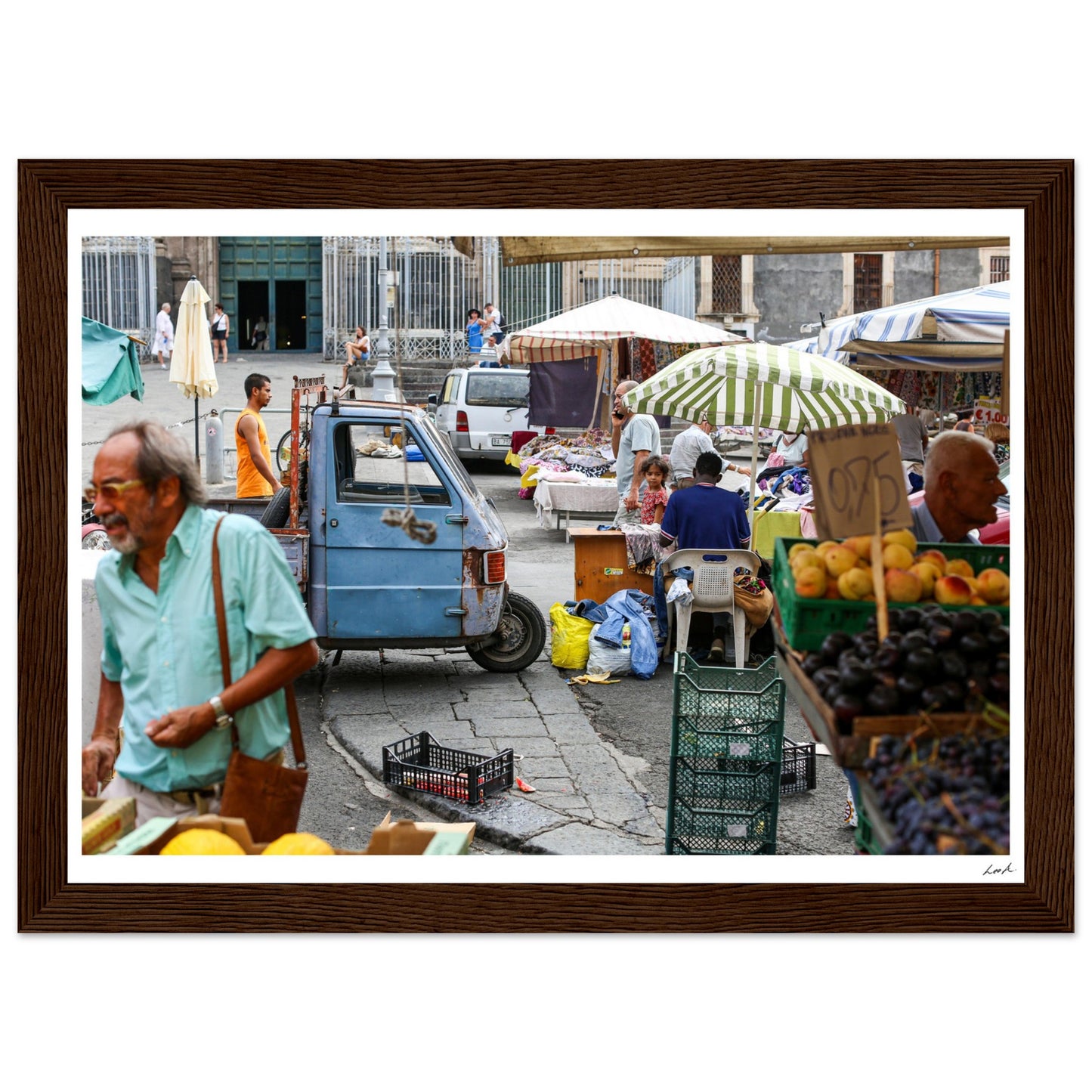 Street of Catania 2 - Premium Matte Paper Wooden Framed Poster