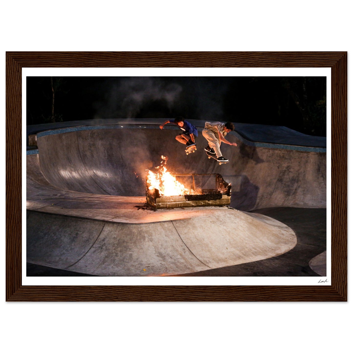 Sofa Fire - Premium Matte Paper Wooden Framed Poster