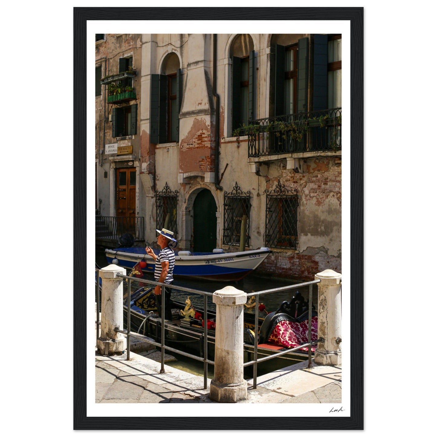 Street of Venice 7 - Premium Matte Paper Wooden Framed Poster
