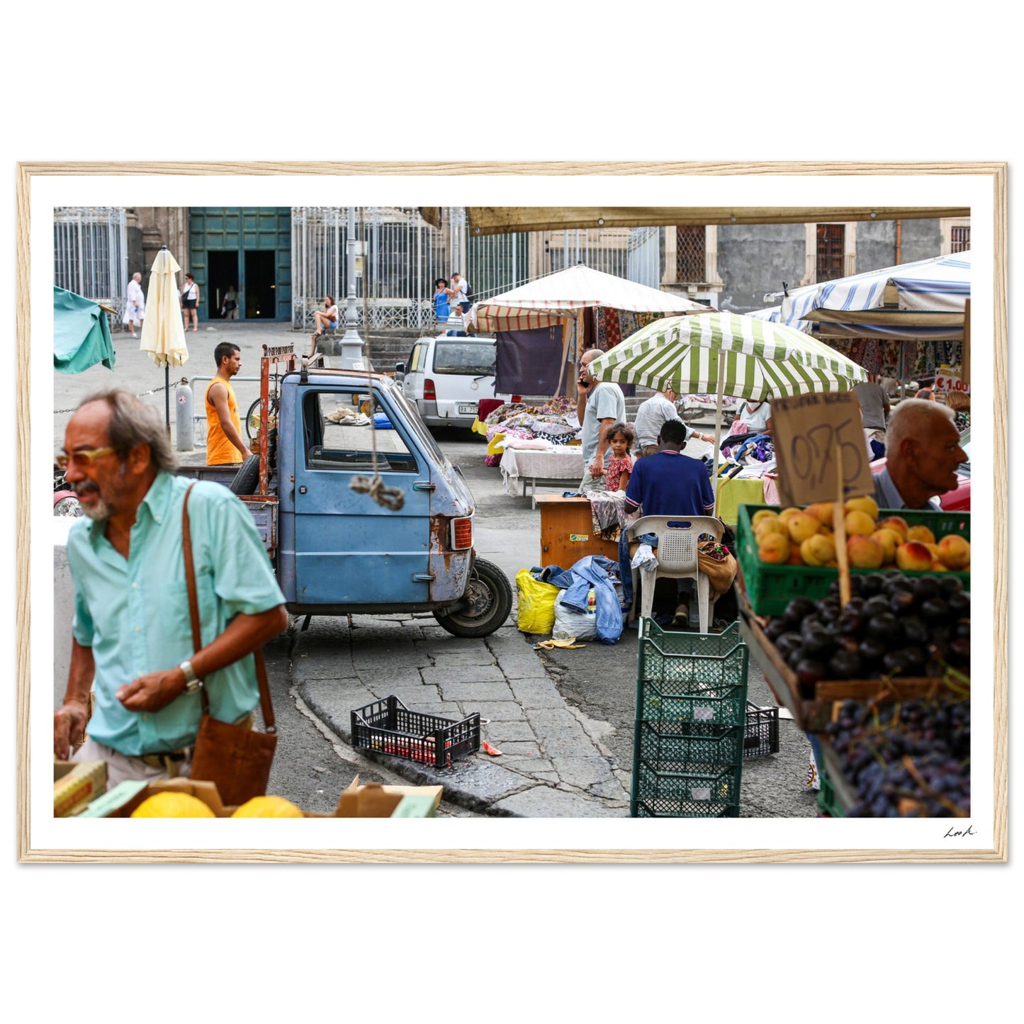 Street of Catania 2 - Premium Matte Paper Wooden Framed Poster