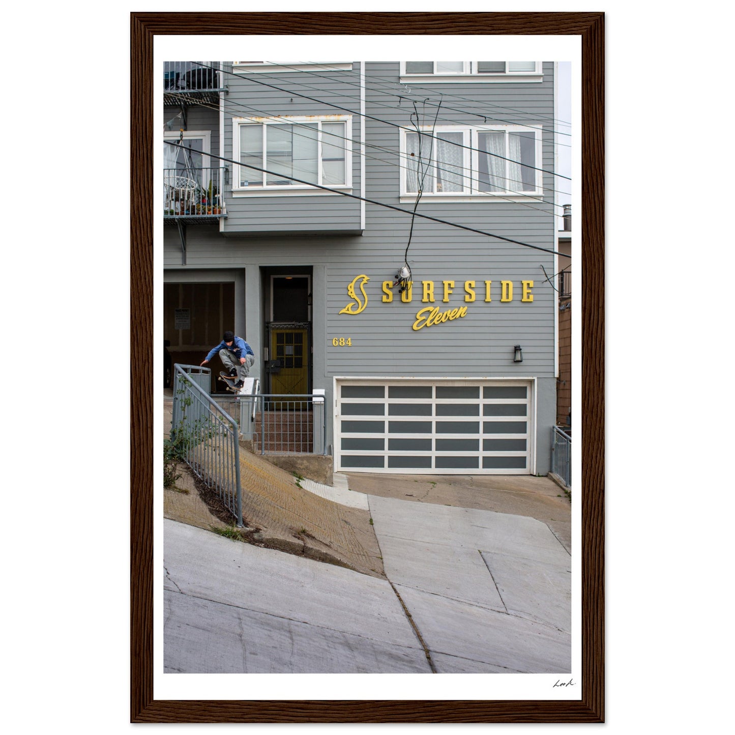 San Francisco CA - Premium Matte Paper Wooden Framed Poster