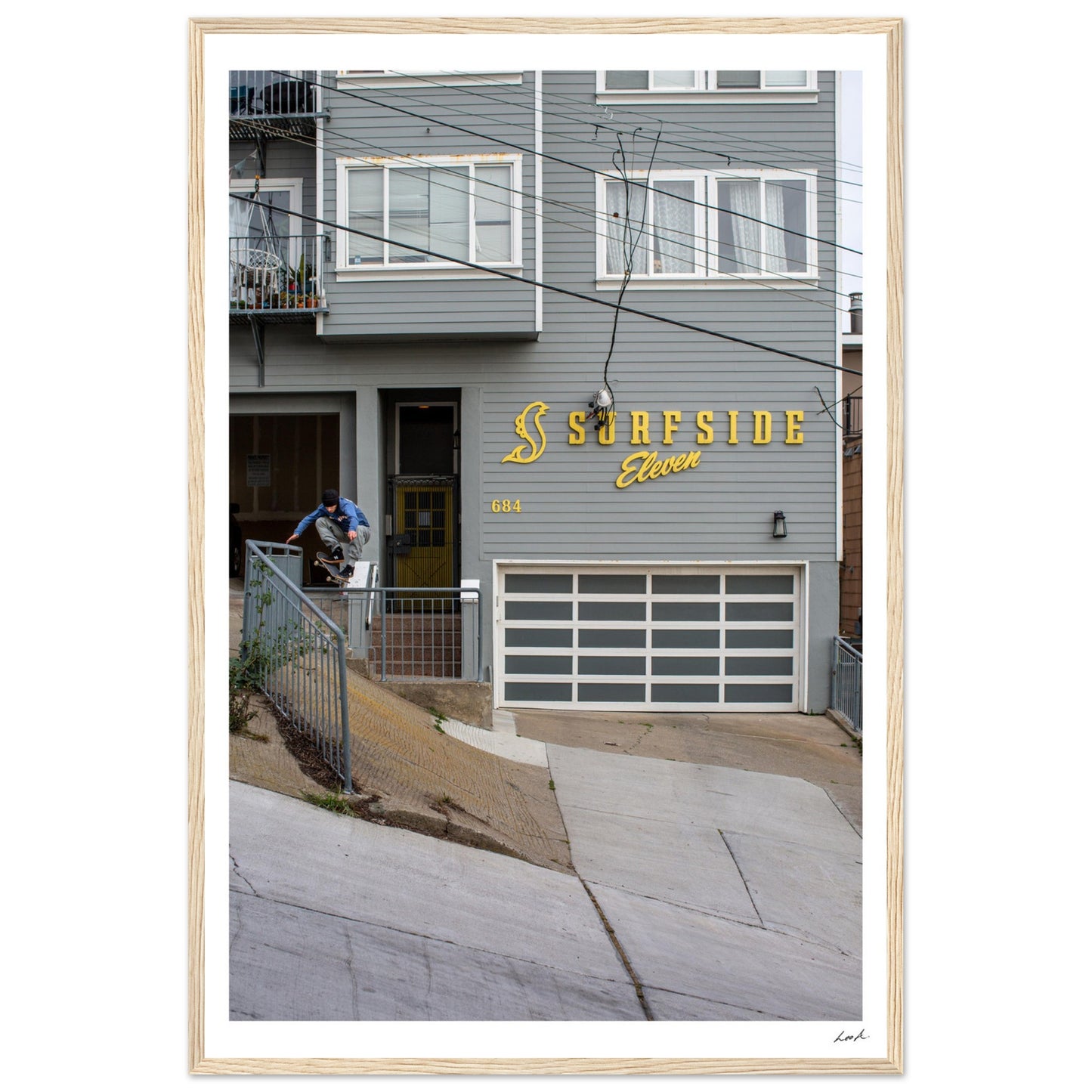San Francisco CA - Premium Matte Paper Wooden Framed Poster