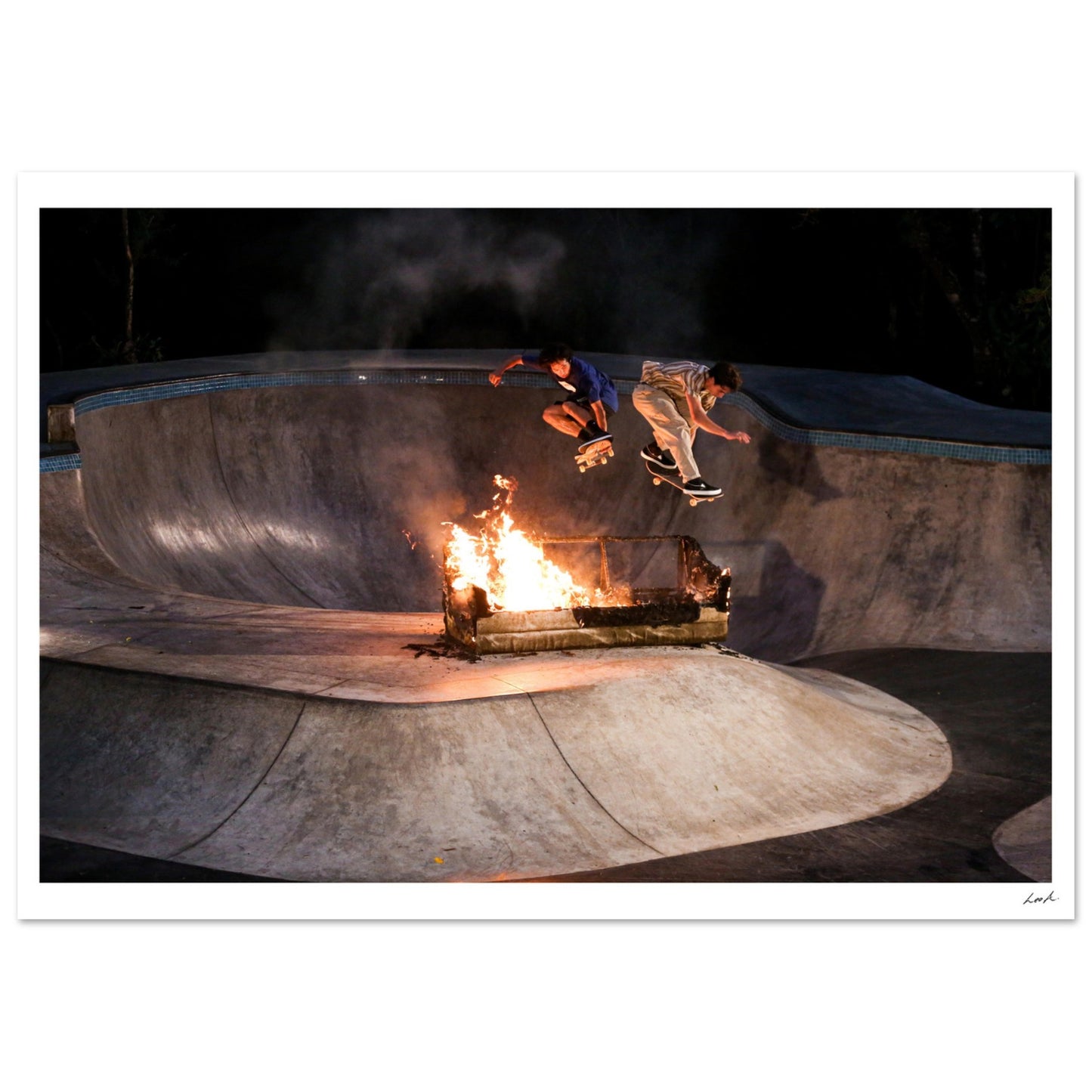 Sofa Fire - Premium Semi-Glossy Paper Poster