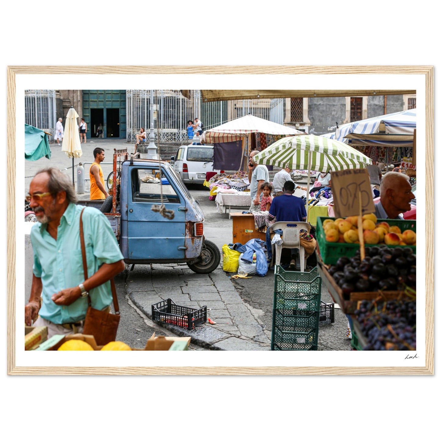 Street of Catania 2 - Premium Matte Paper Wooden Framed Poster