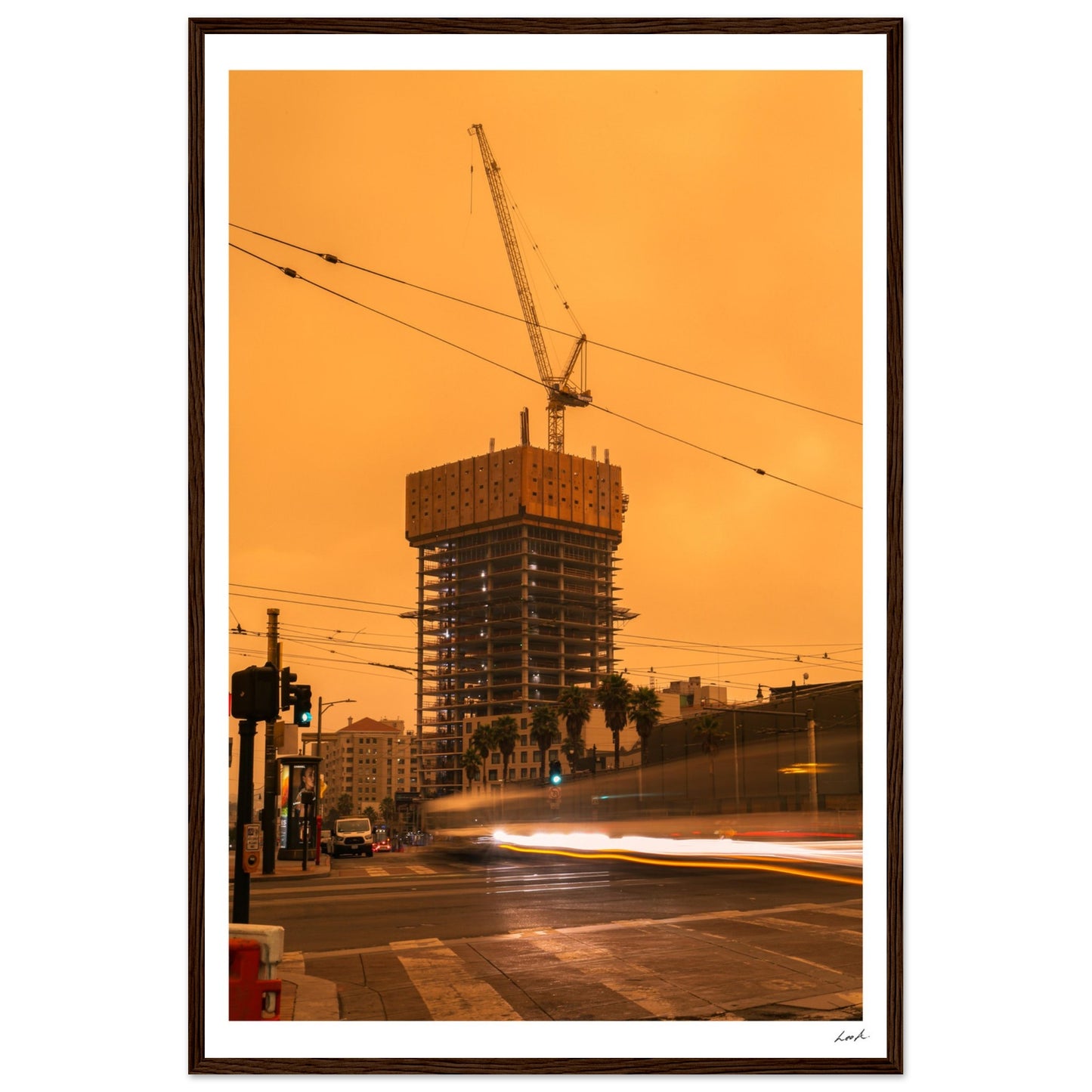 Red Sky SF - Premium Matte Paper Wooden Framed Poster