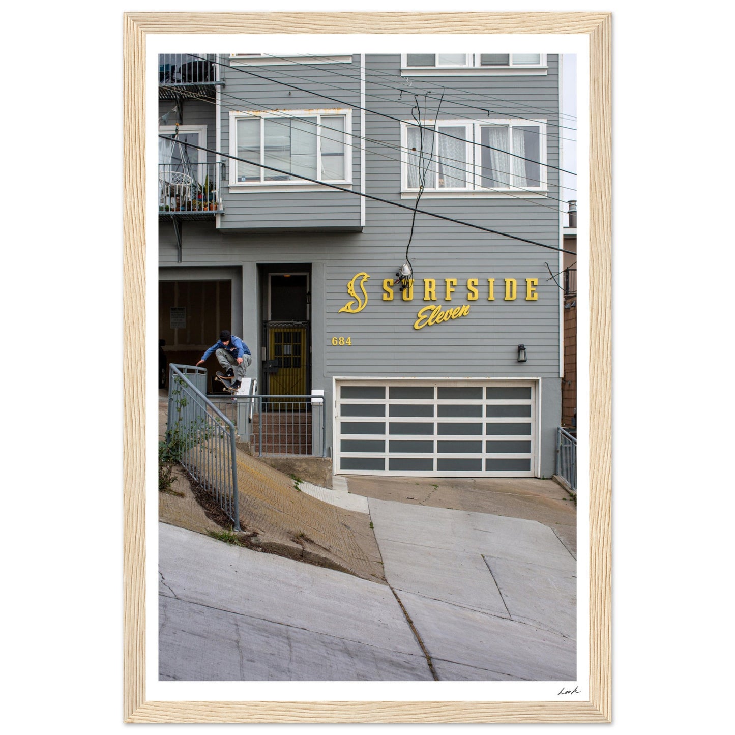 San Francisco CA - Premium Matte Paper Wooden Framed Poster