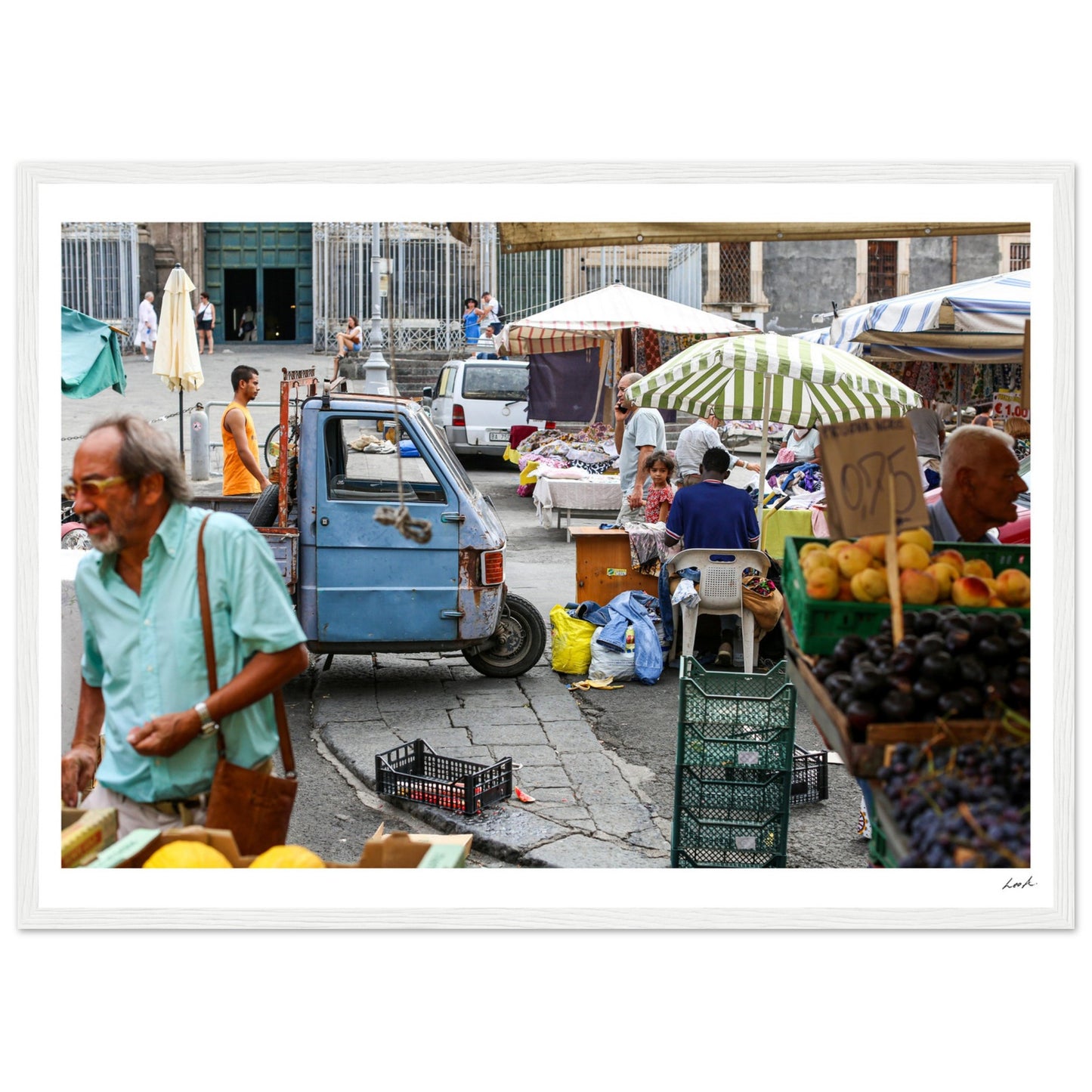 Street of Catania 2 - Premium Matte Paper Wooden Framed Poster