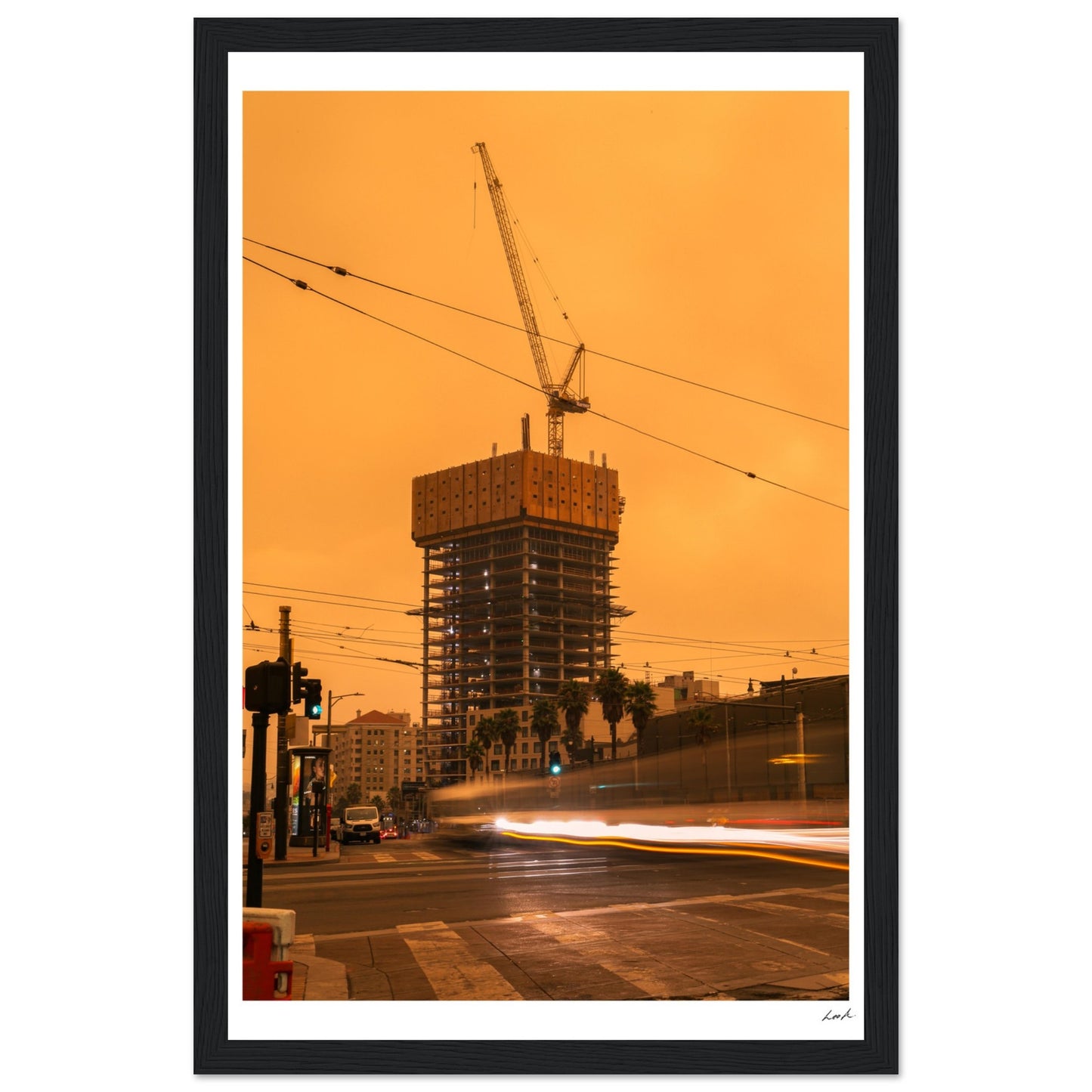 Red Sky SF - Premium Matte Paper Wooden Framed Poster
