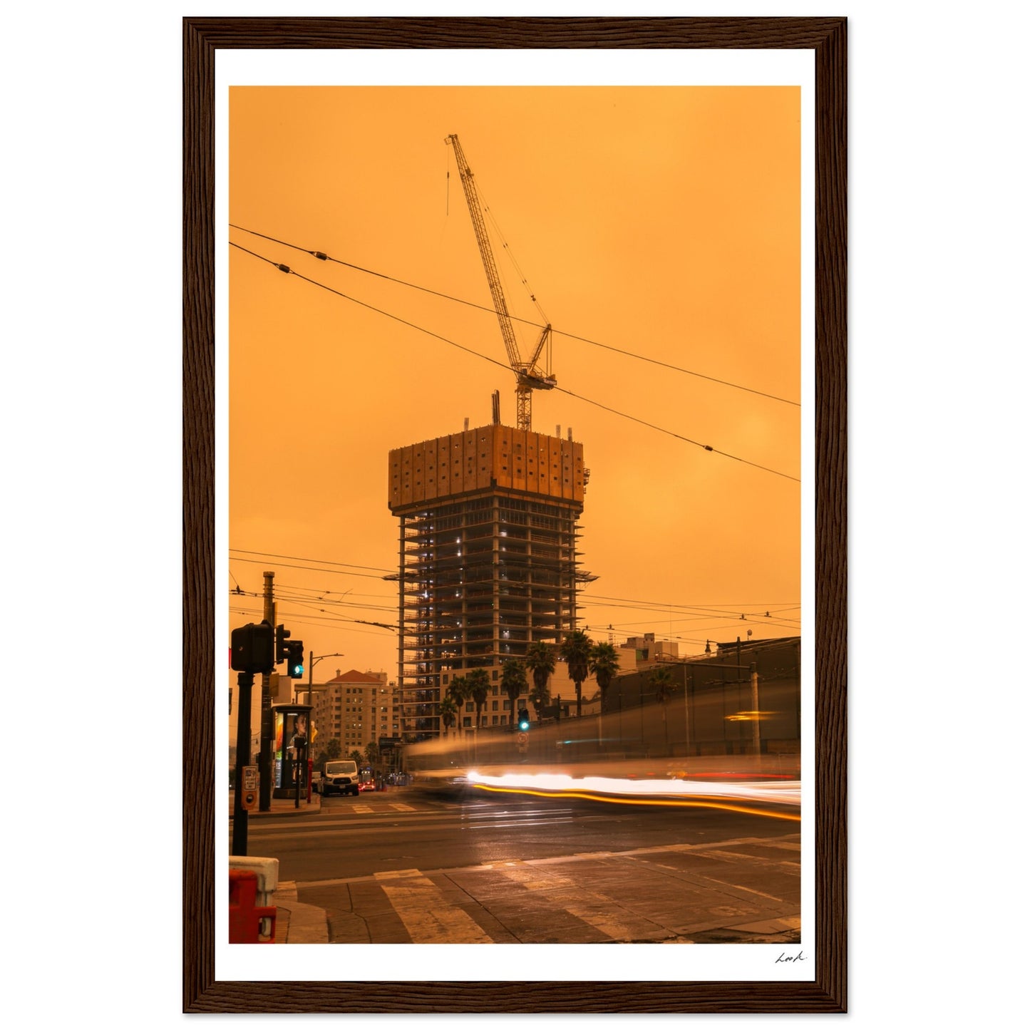 Red Sky SF - Premium Matte Paper Wooden Framed Poster