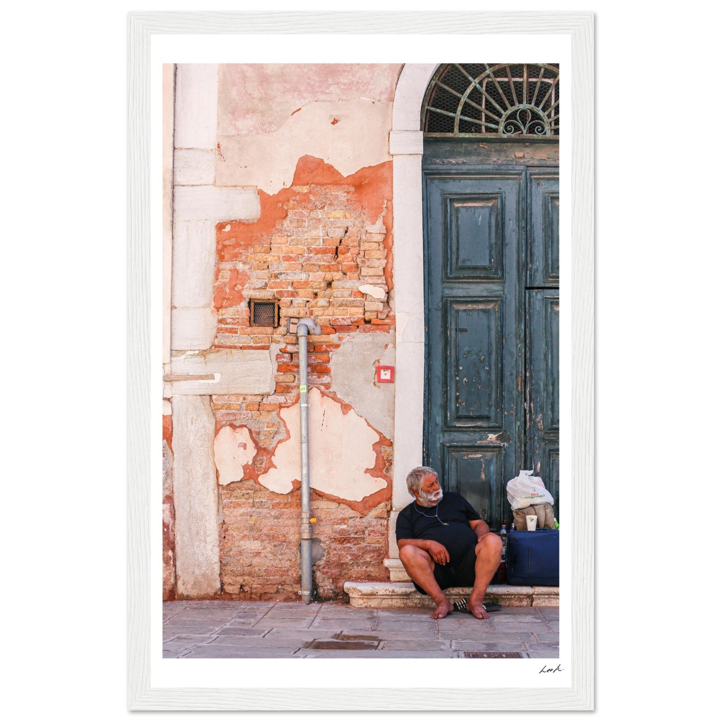 Street of Venice 4 - Premium Matte Paper Wooden Framed Poster