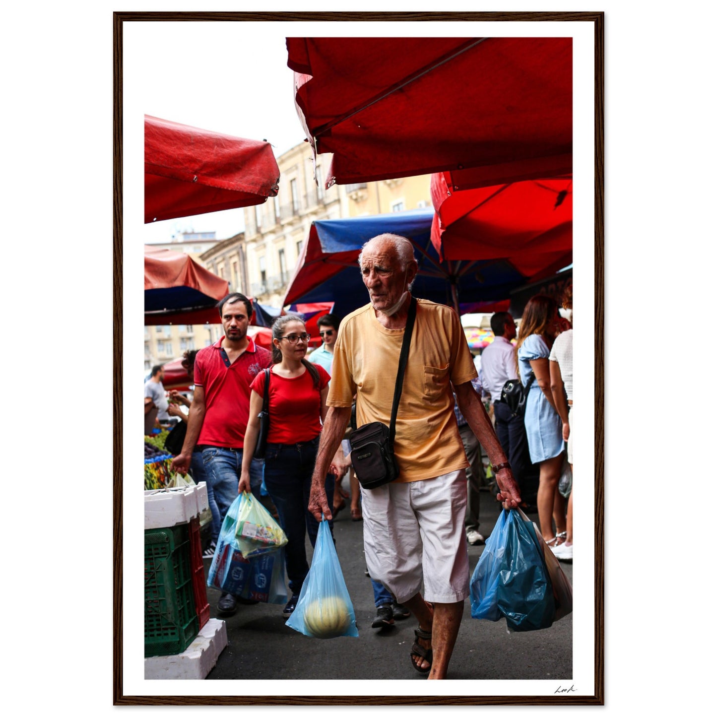Street of Catania 3 - Premium Matte Paper Wooden Framed Poster