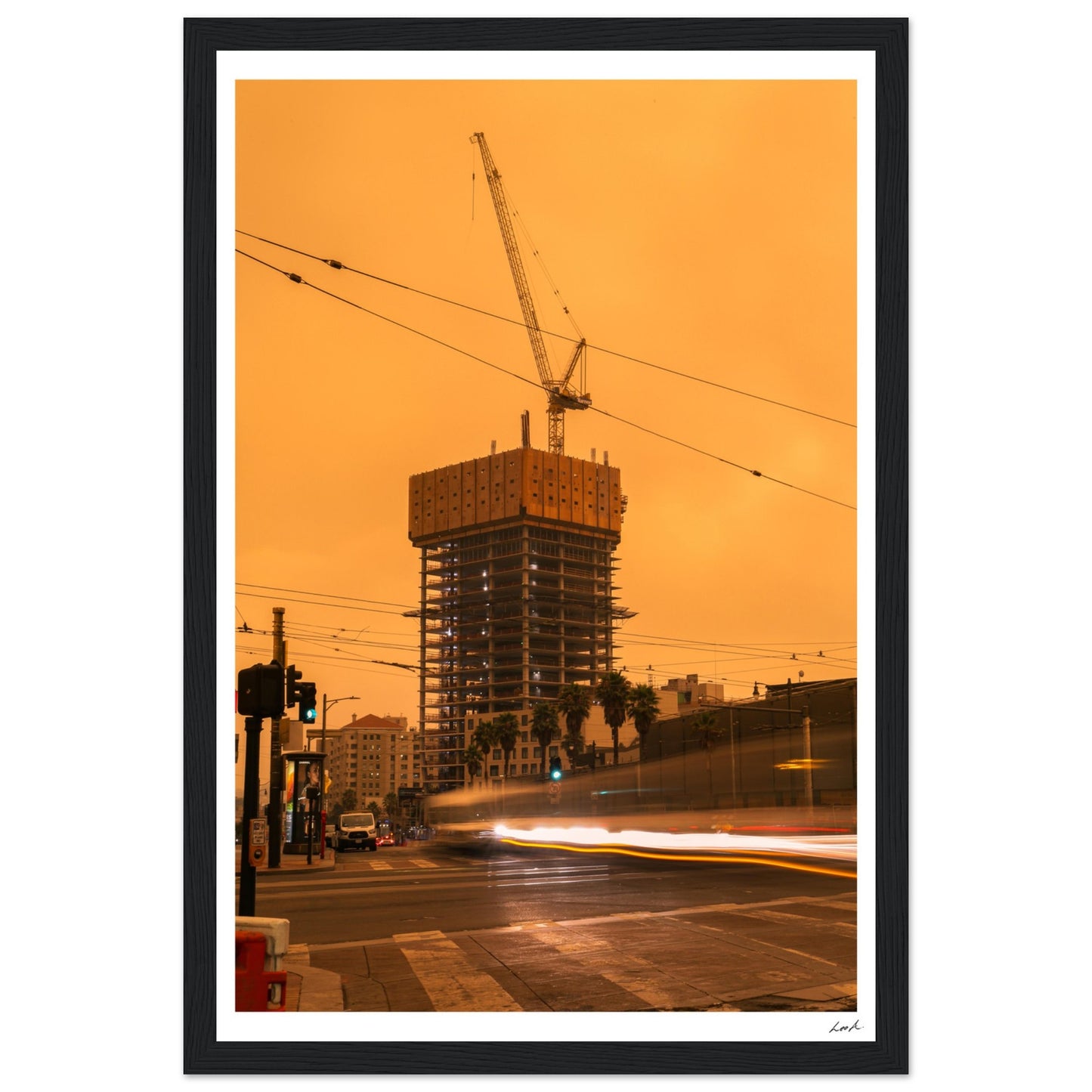 Red Sky SF - Premium Matte Paper Wooden Framed Poster