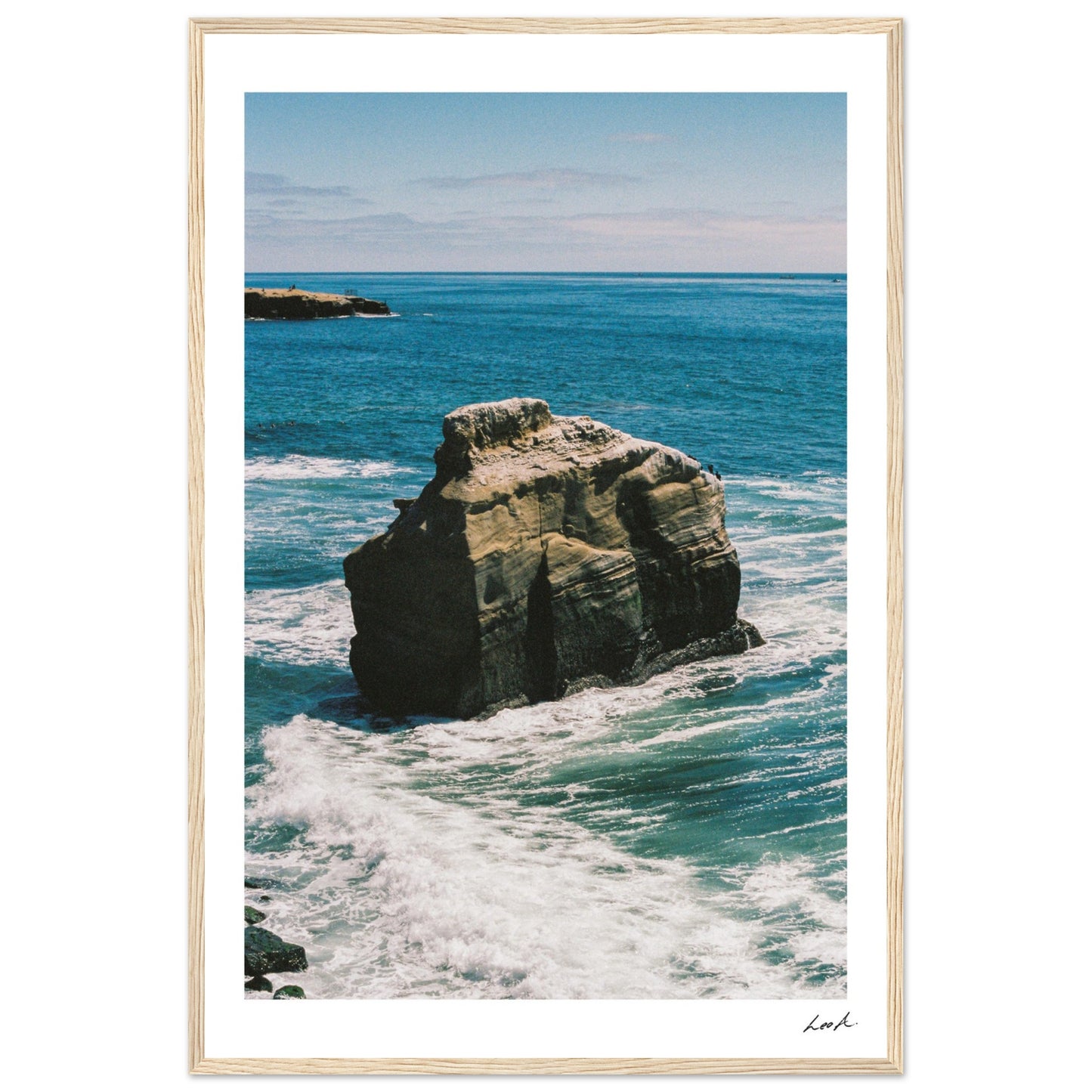 Sunset Cliff 2 - Premium Matte Paper Wooden Framed Poster