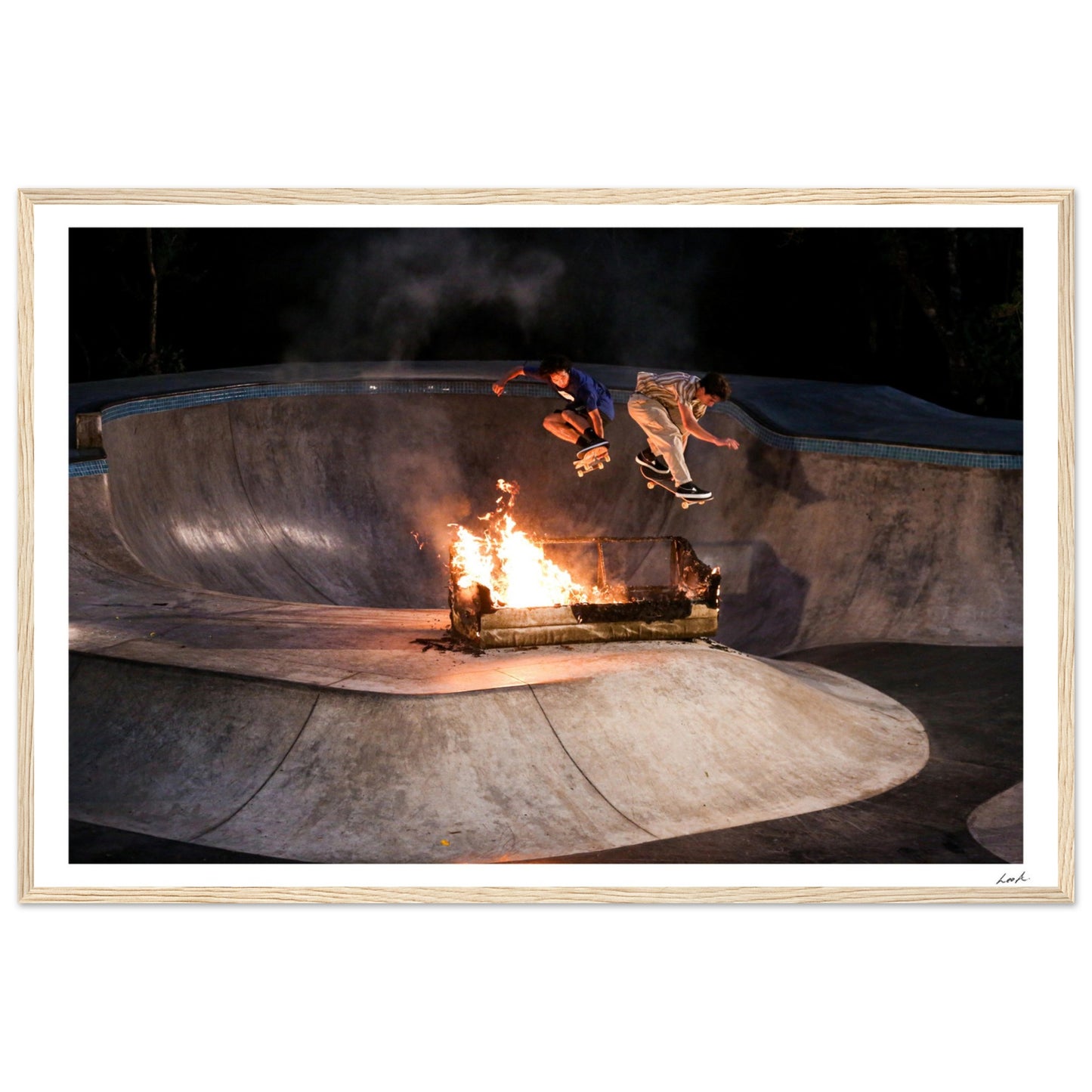 Sofa Fire - Premium Matte Paper Wooden Framed Poster