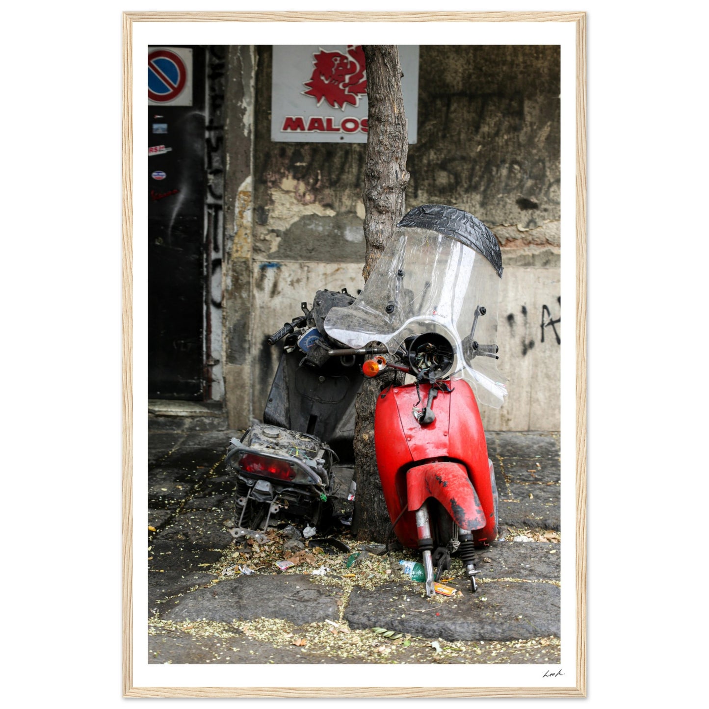 Street of Catania - Premium Matte Paper Wooden Framed Poster