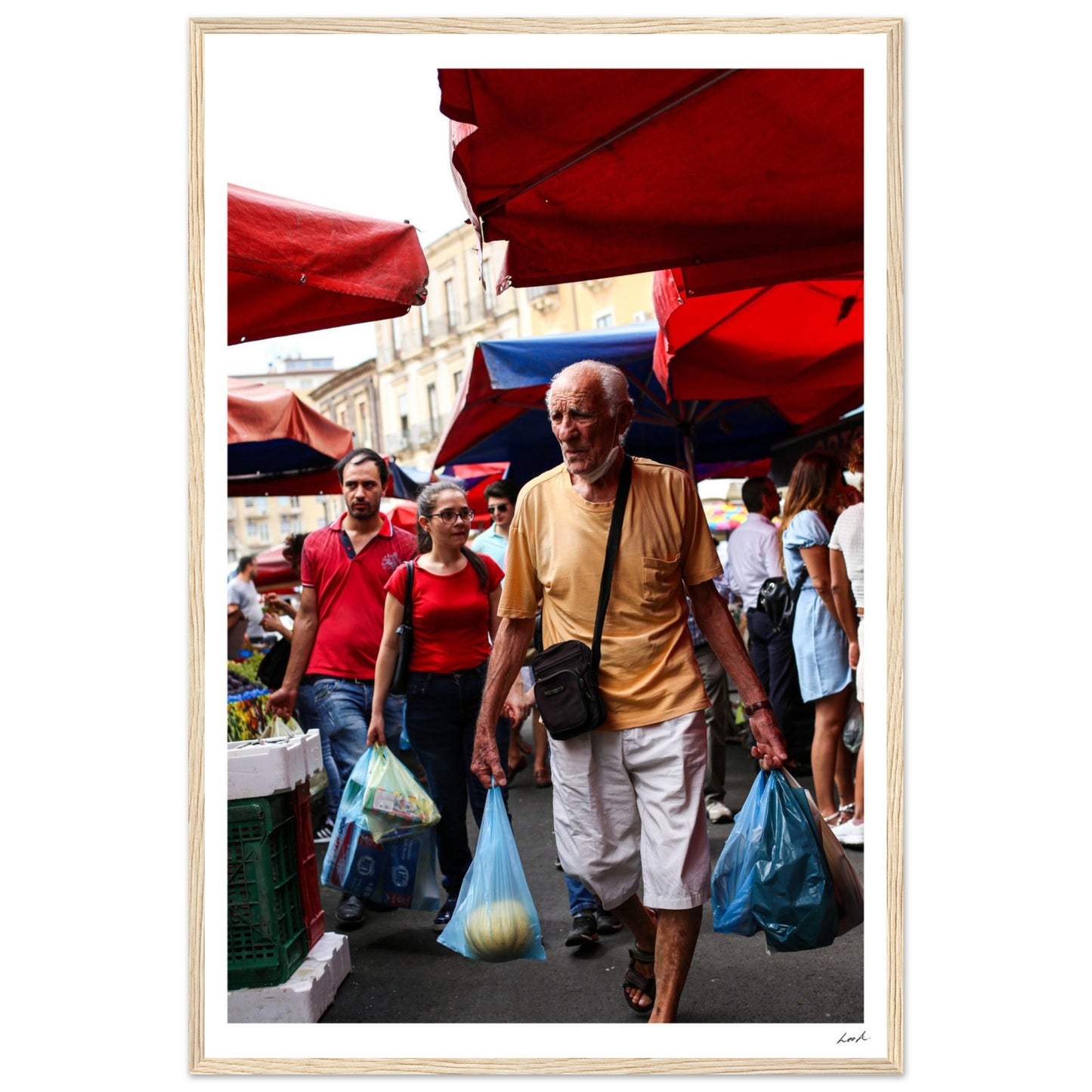Street of Catania 3 - Premium Matte Paper Wooden Framed Poster