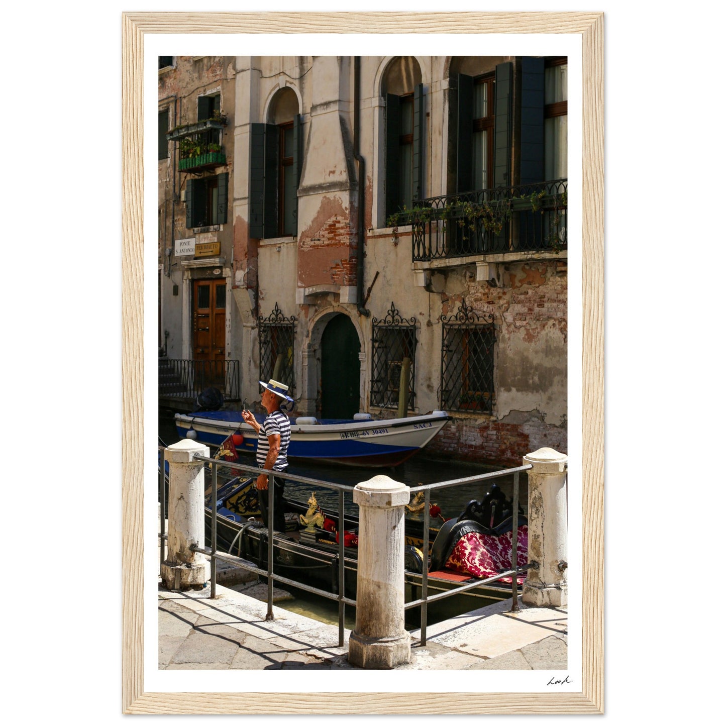 Street of Venice 7 - Premium Matte Paper Wooden Framed Poster