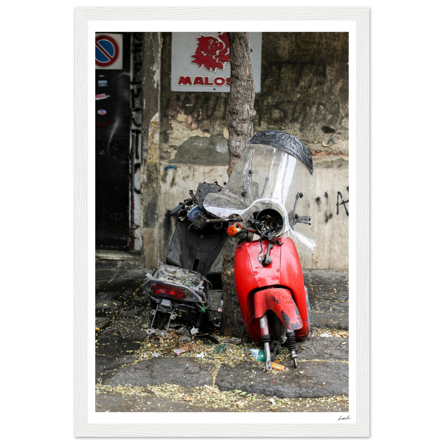 Street of Catania - Premium Matte Paper Wooden Framed Poster