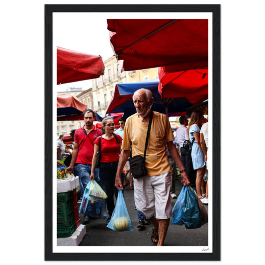 Street of Catania 3 - Premium Matte Paper Wooden Framed Poster