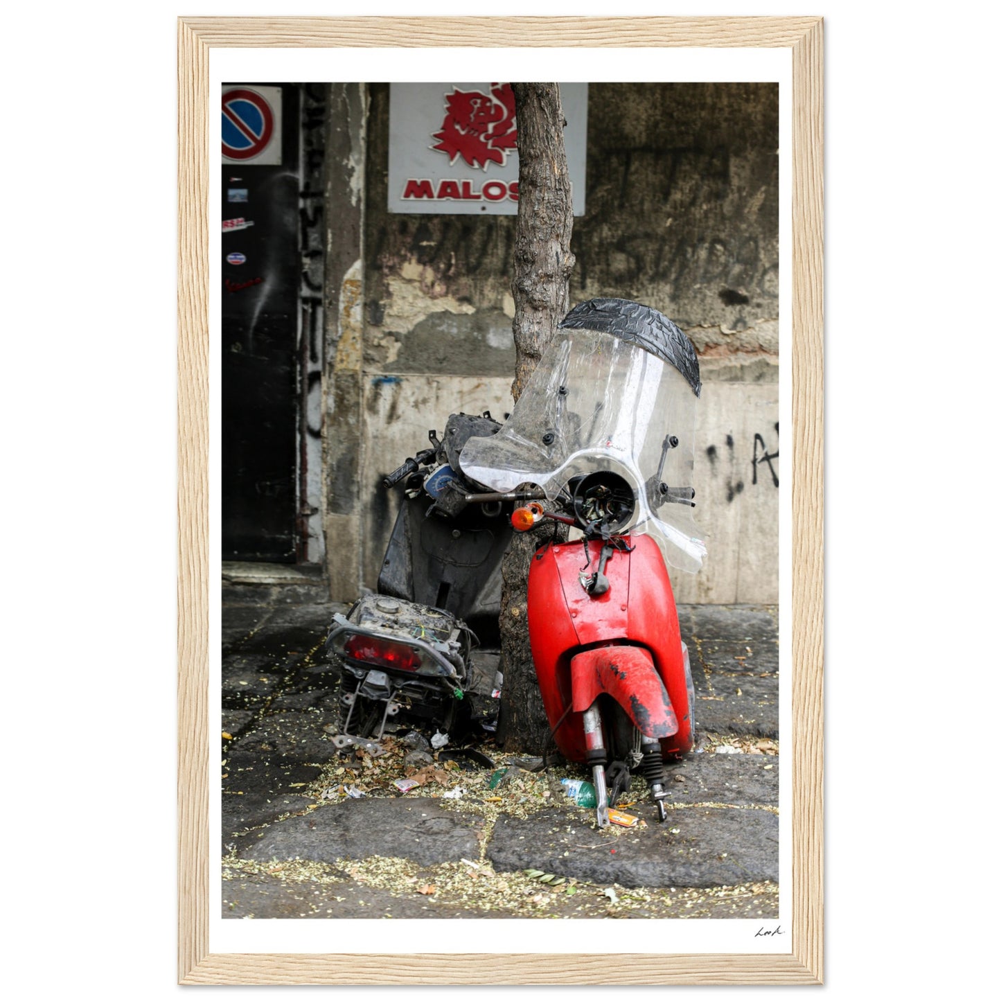 Street of Catania - Premium Matte Paper Wooden Framed Poster