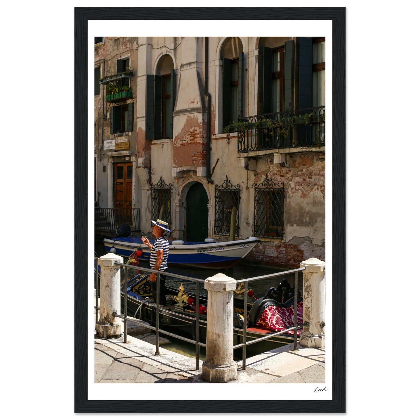 Street of Venice 7 - Premium Matte Paper Wooden Framed Poster