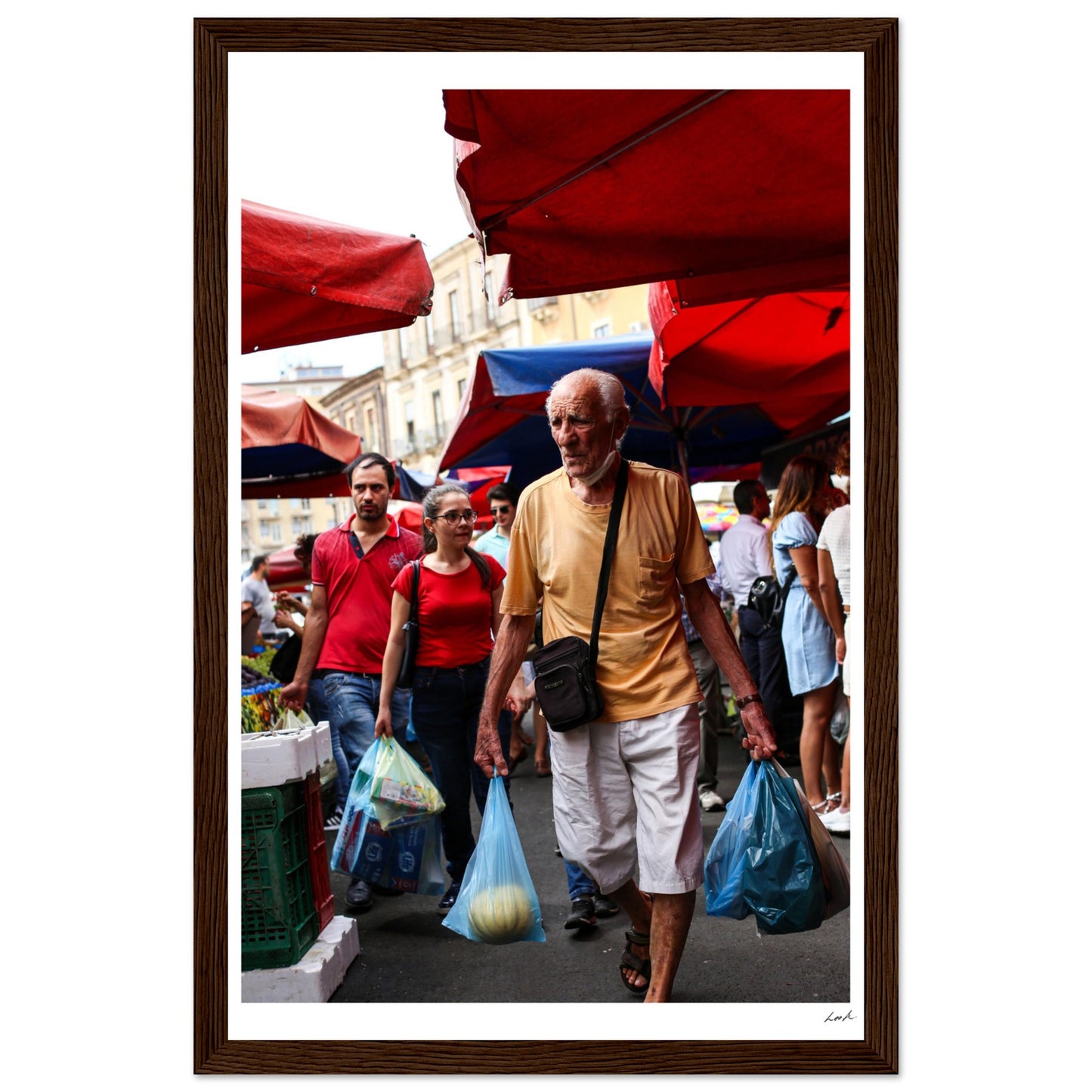 Street of Catania 3 - Premium Matte Paper Wooden Framed Poster