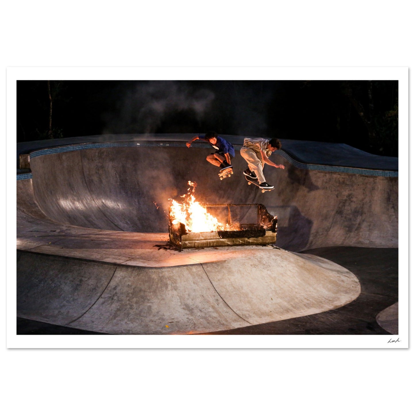 Sofa Fire - Aluminum Print