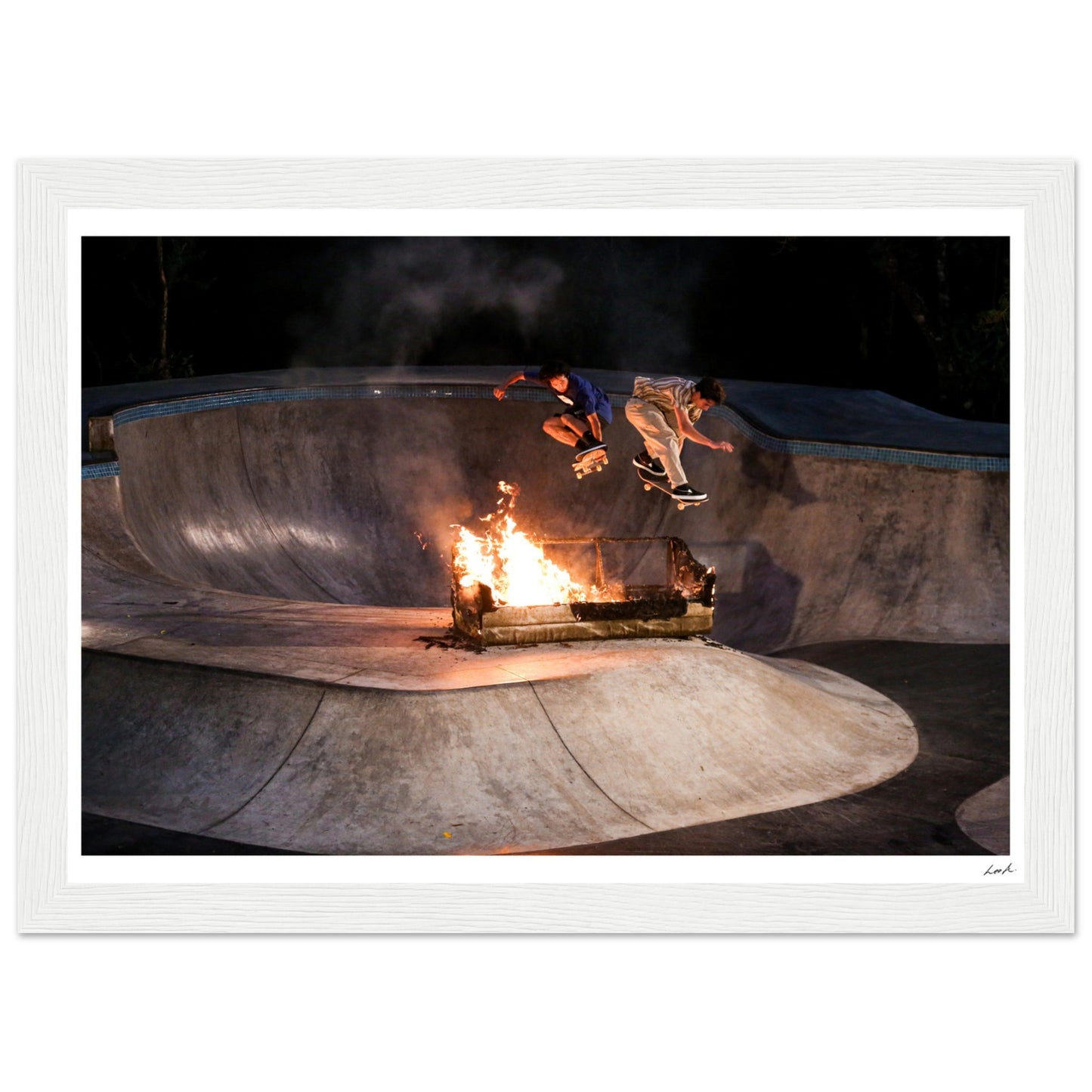 Sofa Fire - Premium Matte Paper Wooden Framed Poster