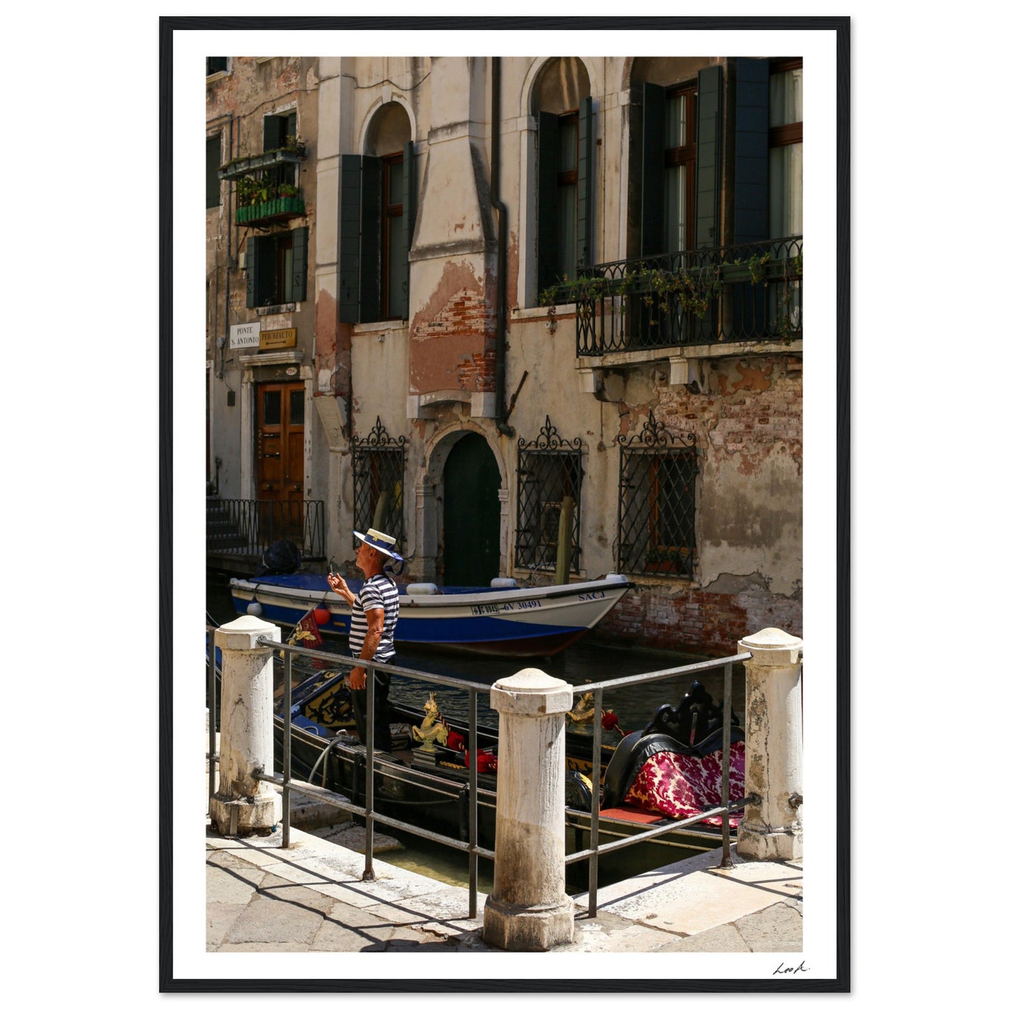 Street of Venice 7 - Premium Matte Paper Wooden Framed Poster
