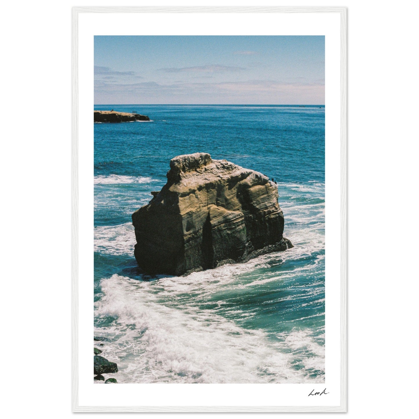Sunset Cliff 2 - Premium Matte Paper Wooden Framed Poster