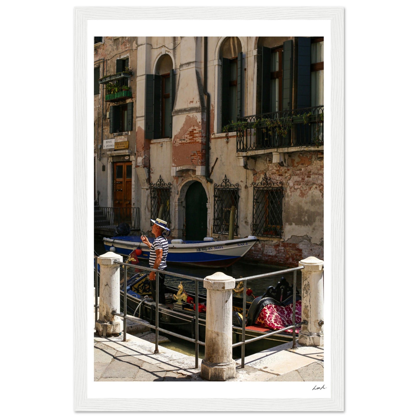 Street of Venice 7 - Premium Matte Paper Wooden Framed Poster