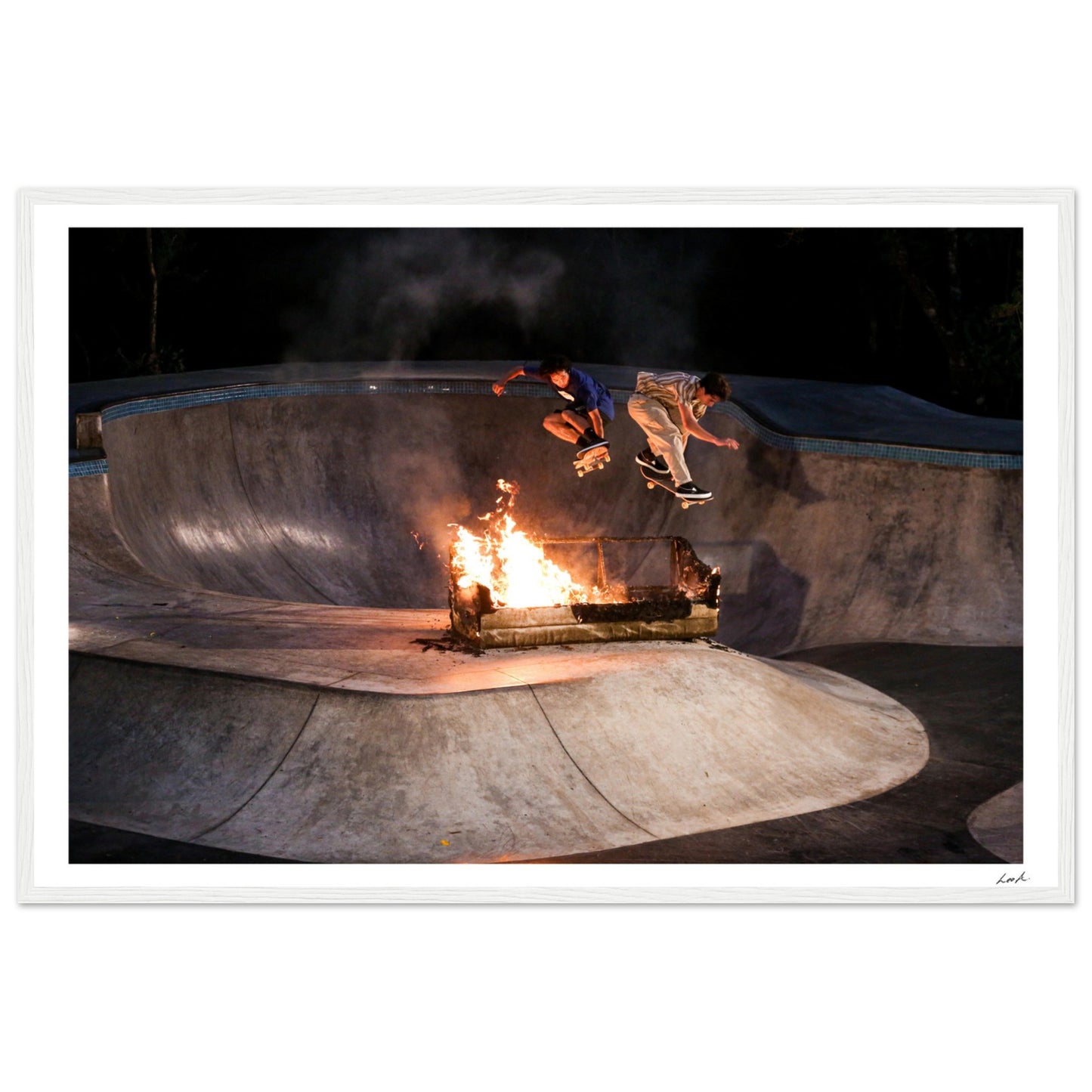 Sofa Fire - Premium Matte Paper Wooden Framed Poster