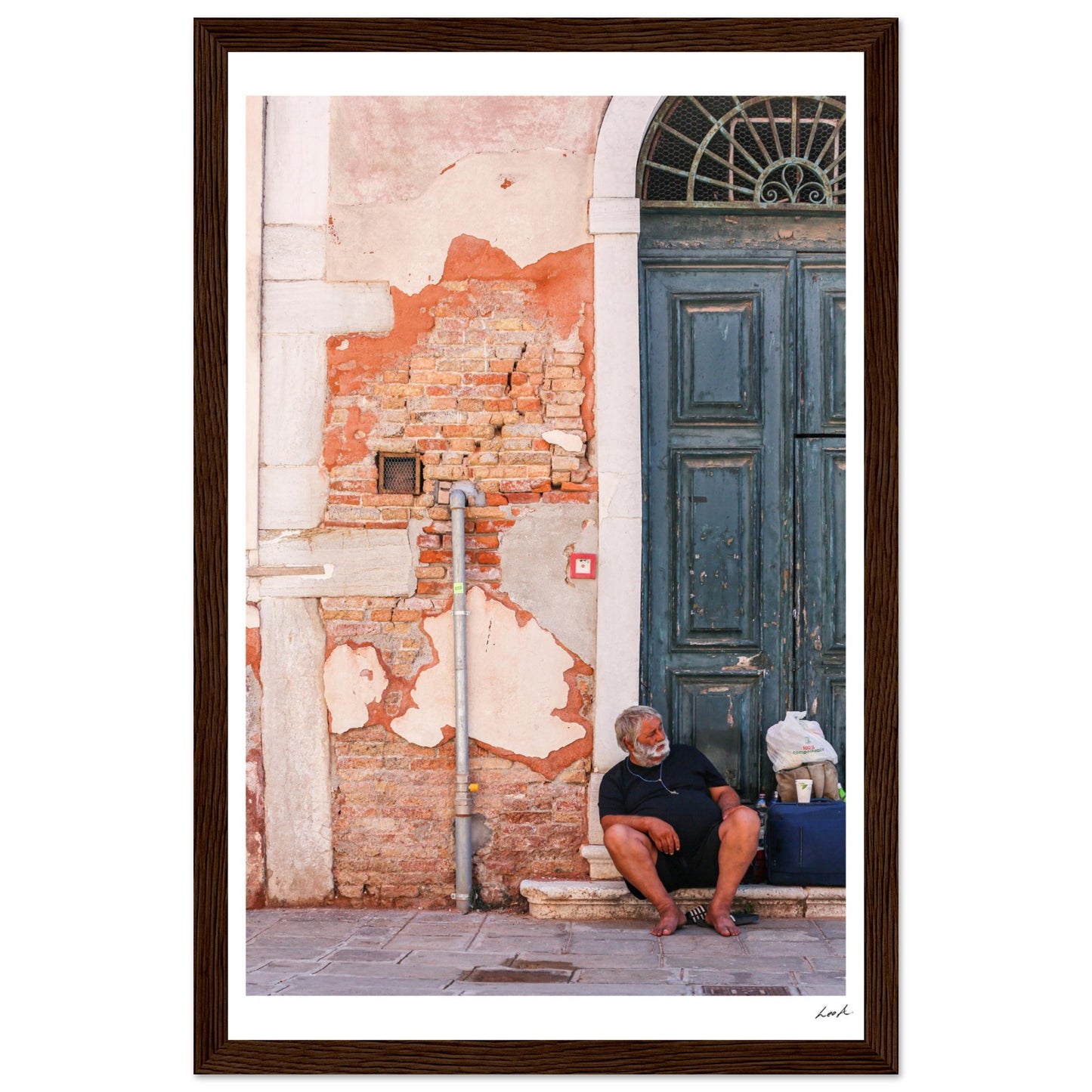Street of Venice 4 - Premium Matte Paper Wooden Framed Poster