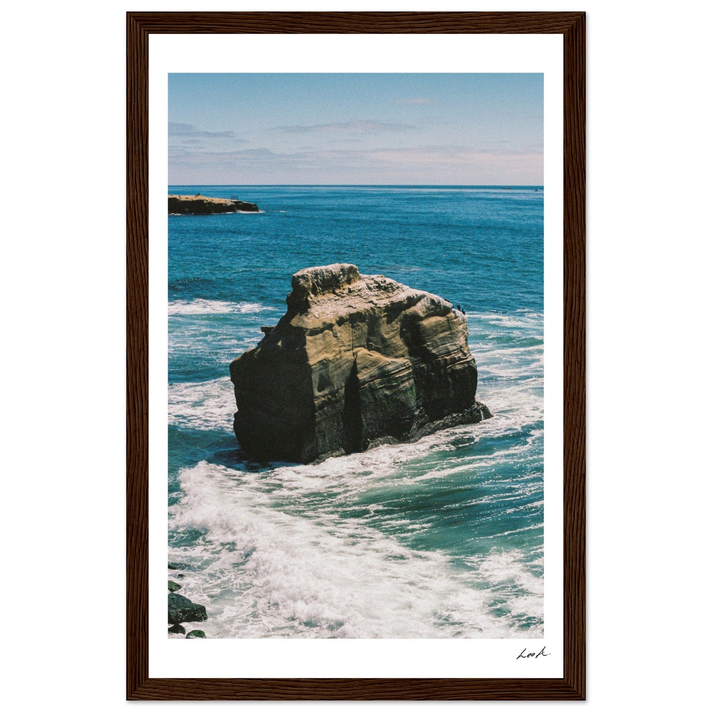 Sunset Cliff 2 - Premium Matte Paper Wooden Framed Poster