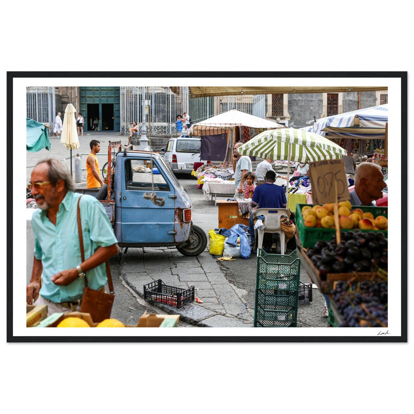 Street of Catania 2 - Premium Matte Paper Wooden Framed Poster