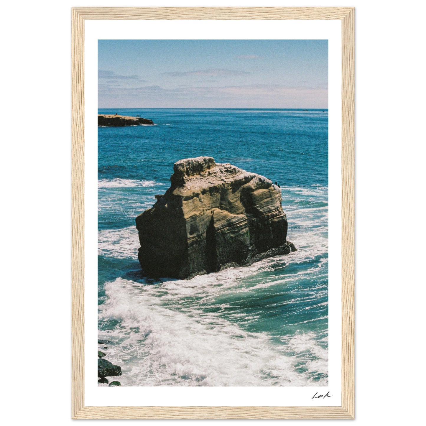 Sunset Cliff 2 - Premium Matte Paper Wooden Framed Poster
