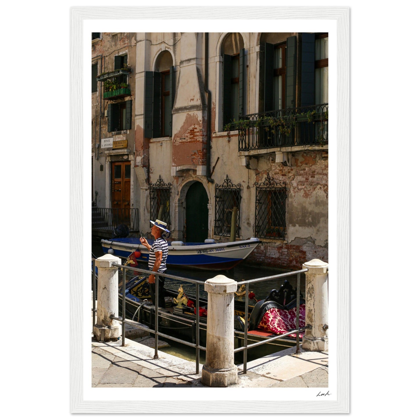Street of Venice 7 - Premium Matte Paper Wooden Framed Poster
