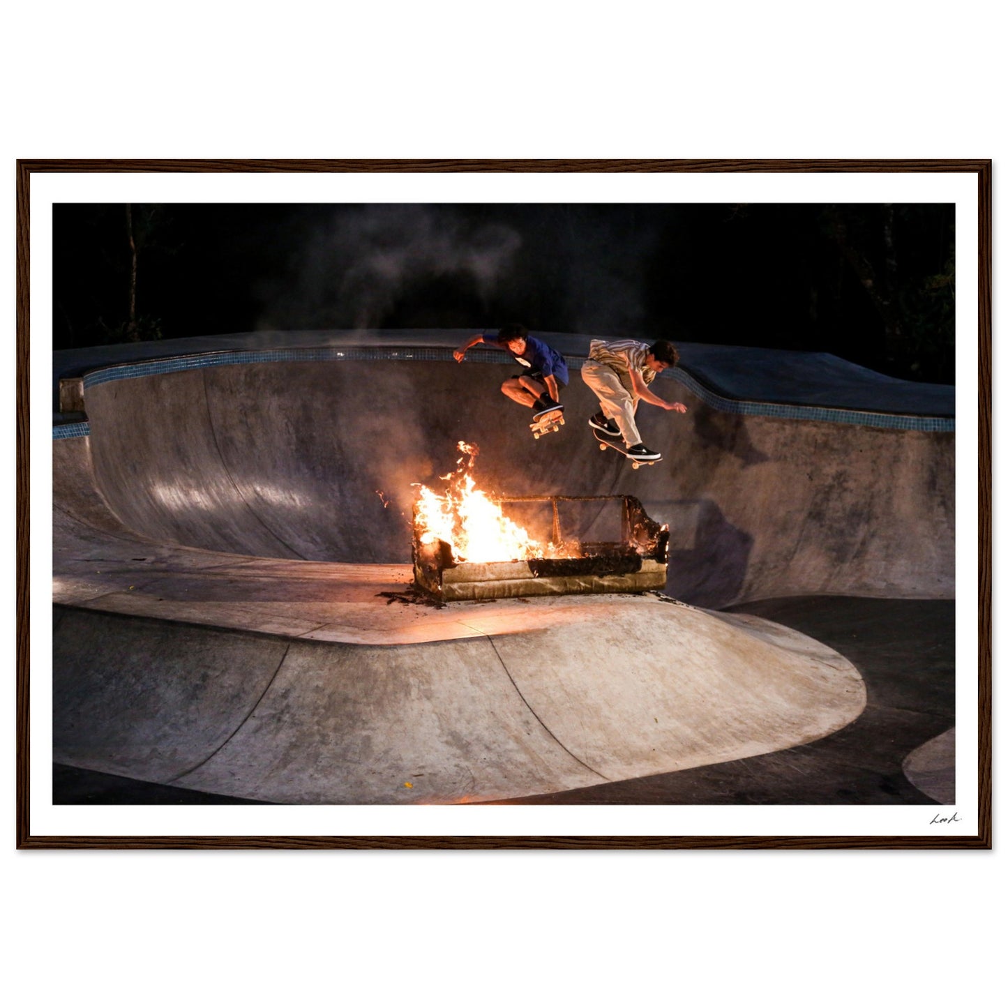 Sofa Fire - Premium Matte Paper Wooden Framed Poster