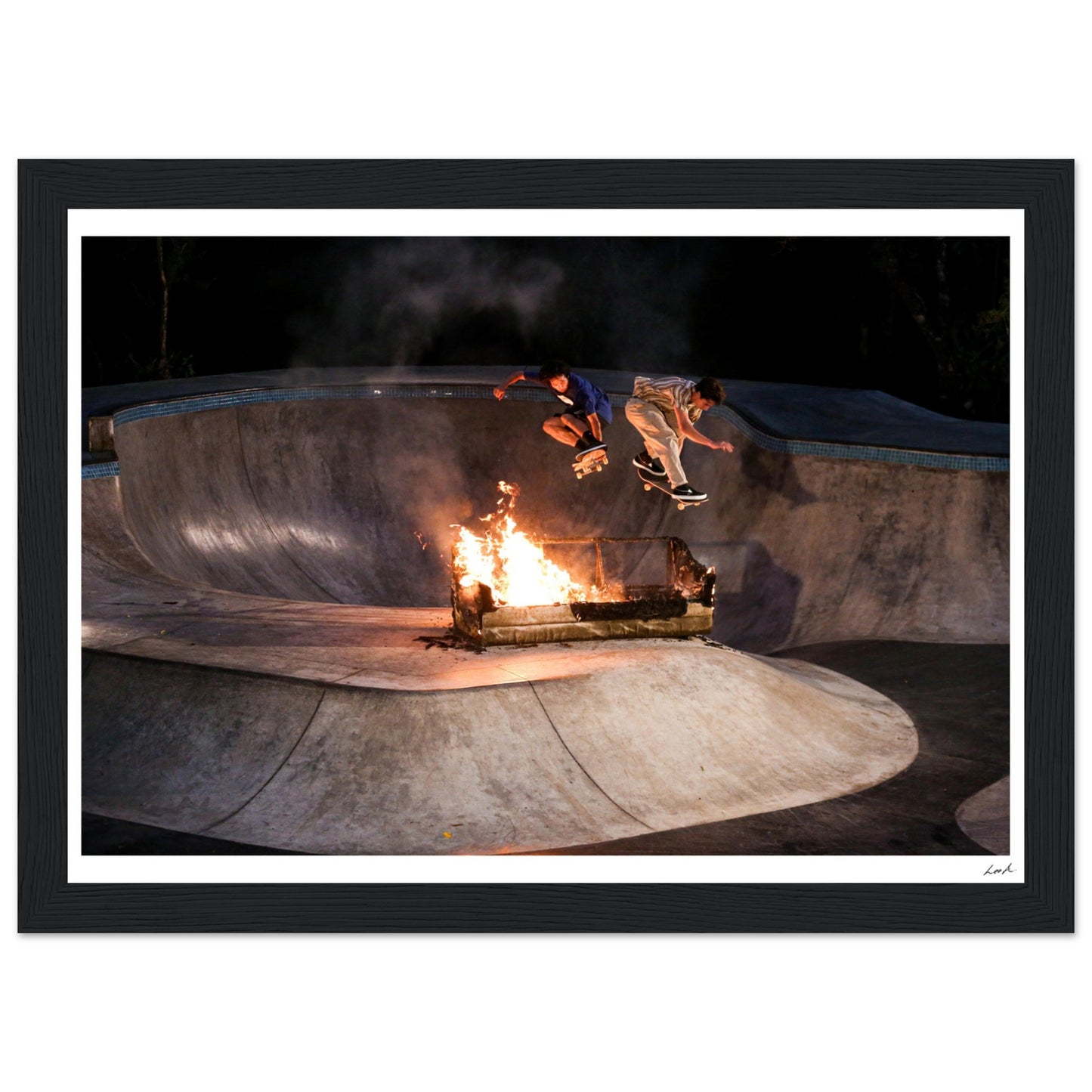 Sofa Fire - Premium Matte Paper Wooden Framed Poster