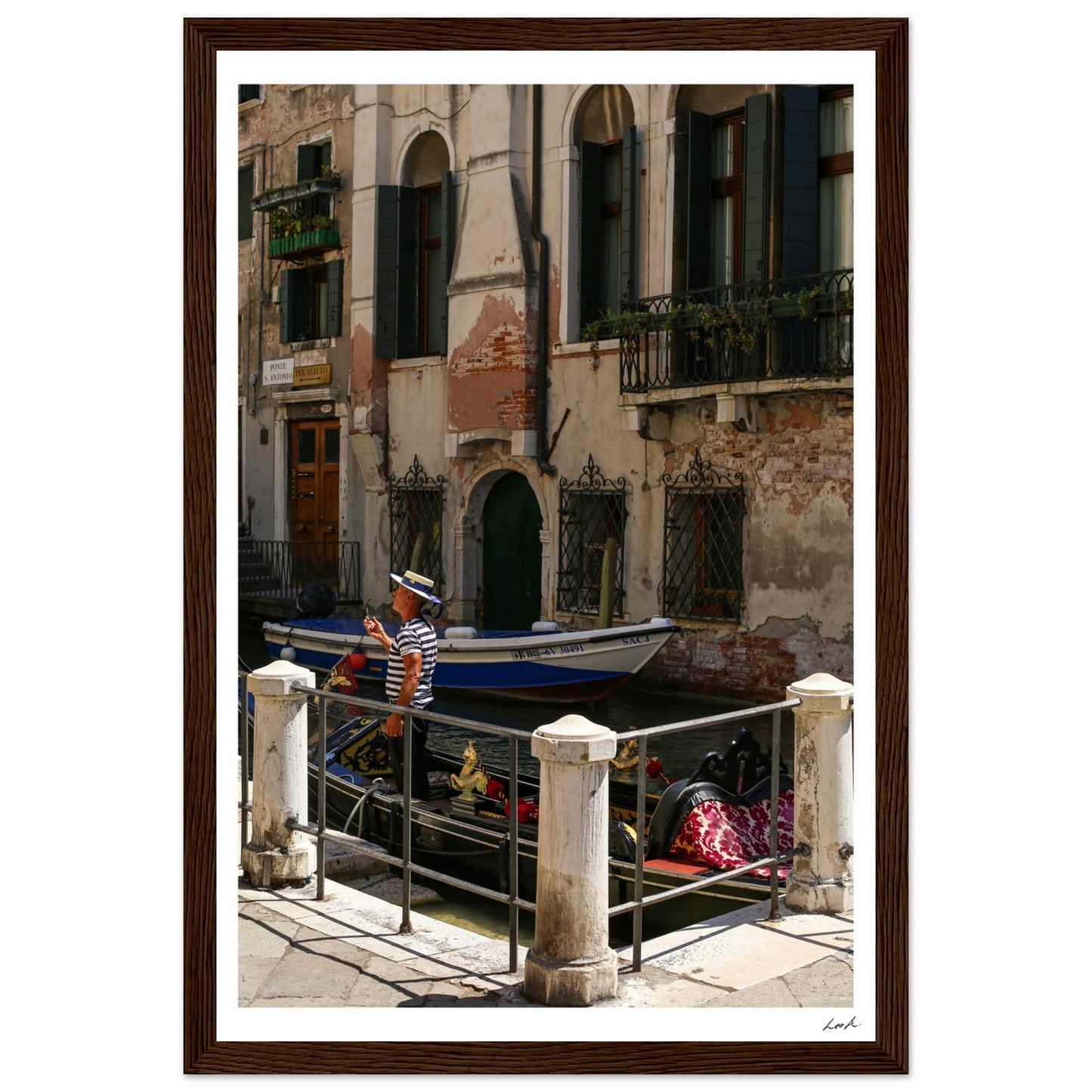 Street of Venice 7 - Premium Matte Paper Wooden Framed Poster