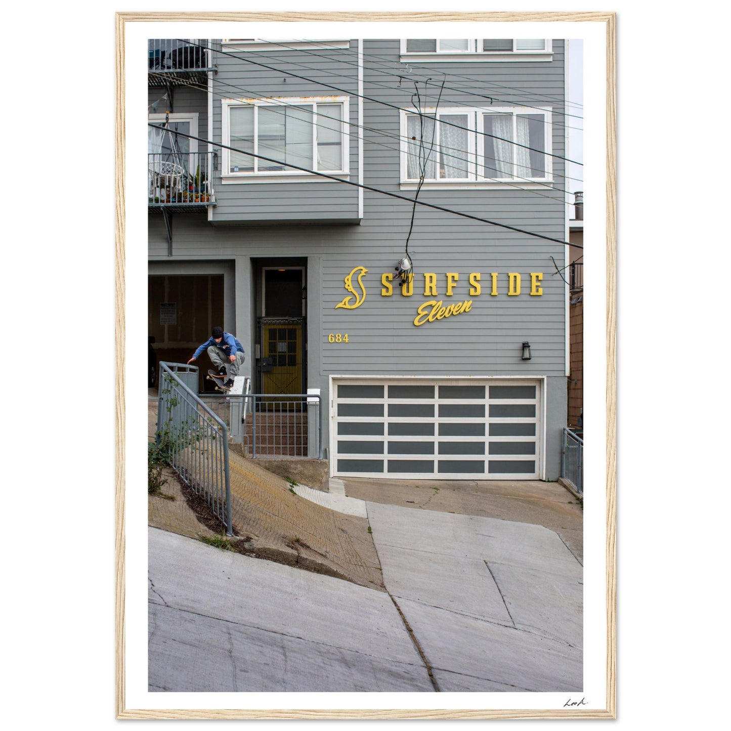 San Francisco CA - Premium Matte Paper Wooden Framed Poster
