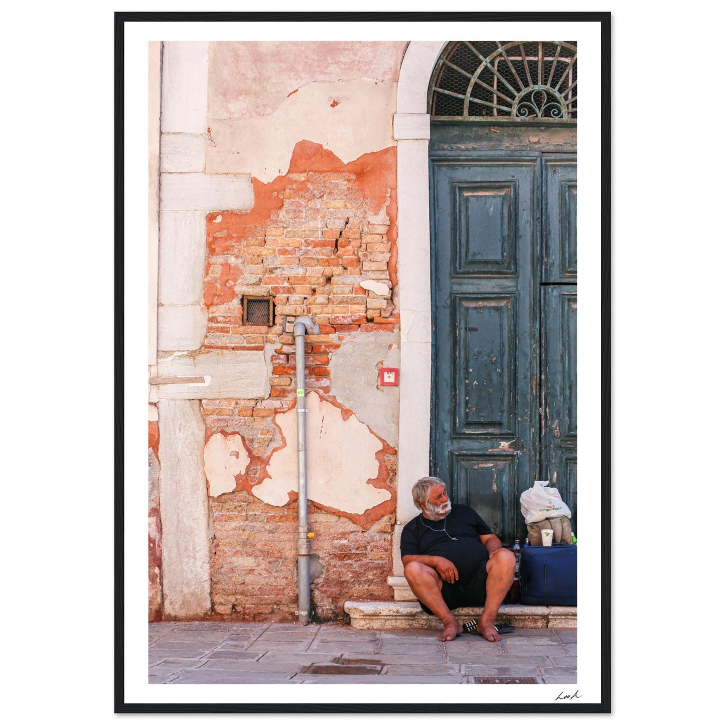 Street of Venice 4 - Premium Matte Paper Wooden Framed Poster