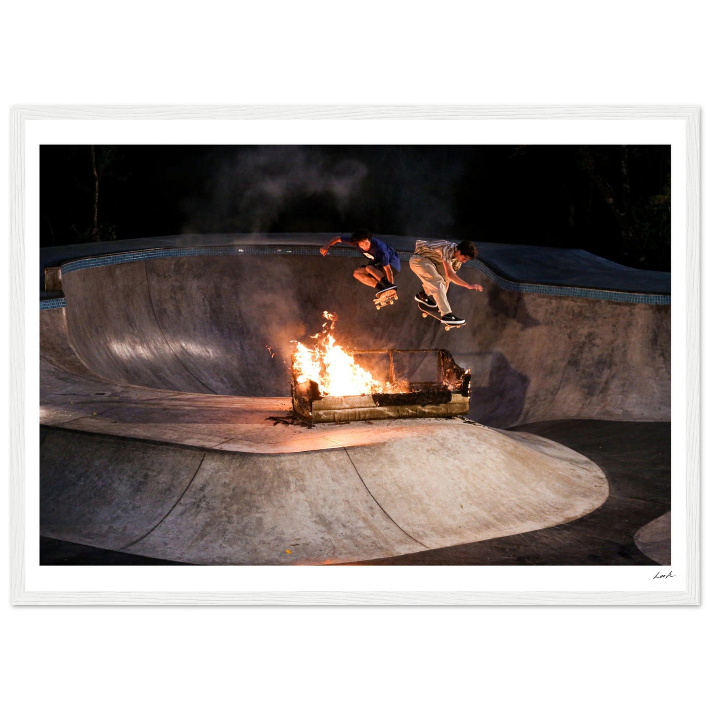 Sofa Fire - Premium Matte Paper Wooden Framed Poster