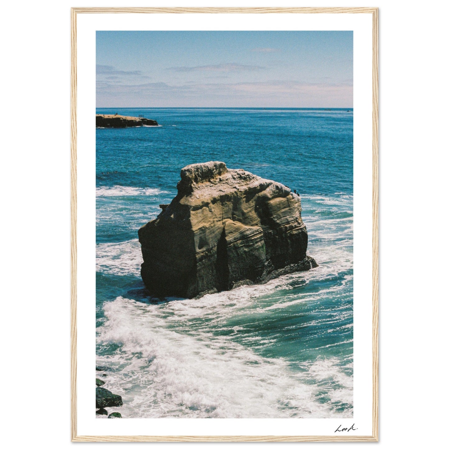 Sunset Cliff 2 - Premium Matte Paper Wooden Framed Poster