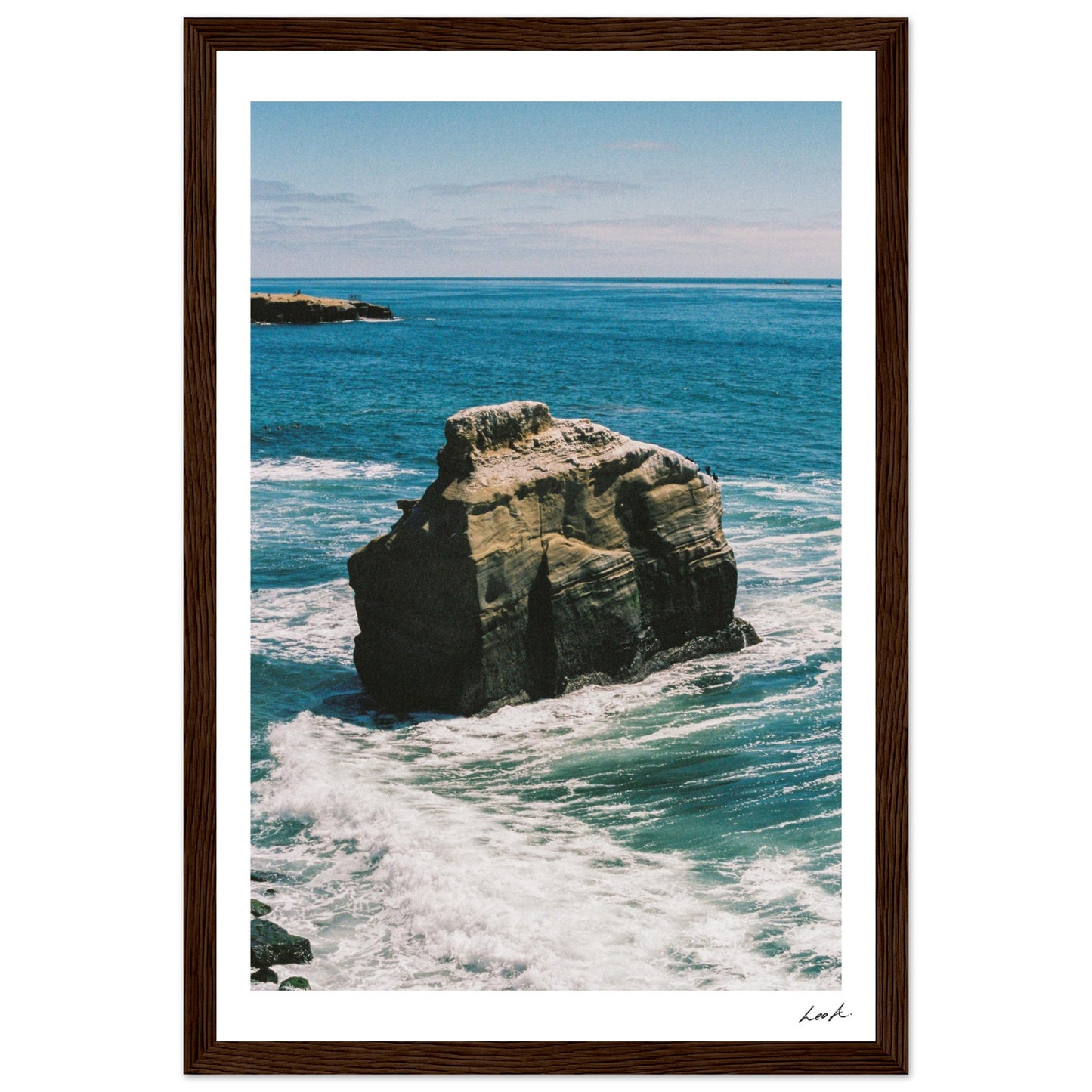 Sunset Cliff 2 - Premium Matte Paper Wooden Framed Poster