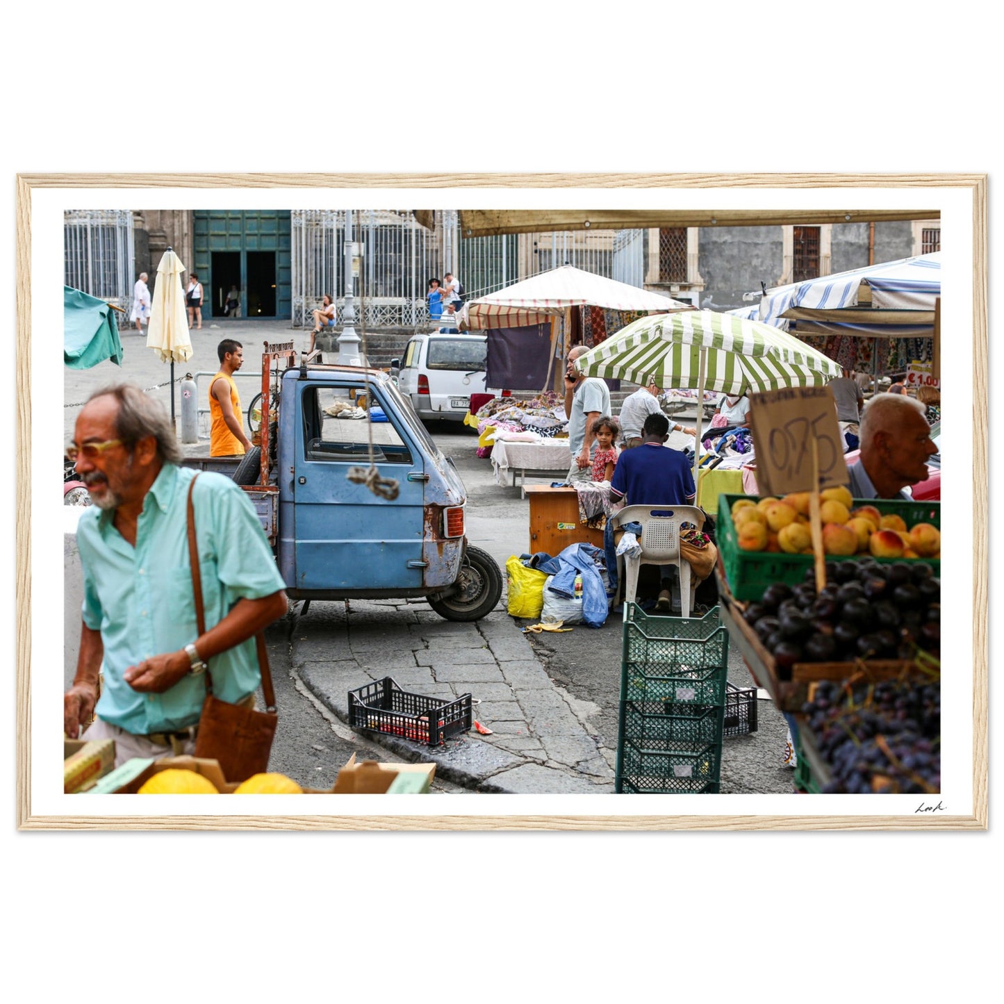 Street of Catania 2 - Premium Matte Paper Wooden Framed Poster